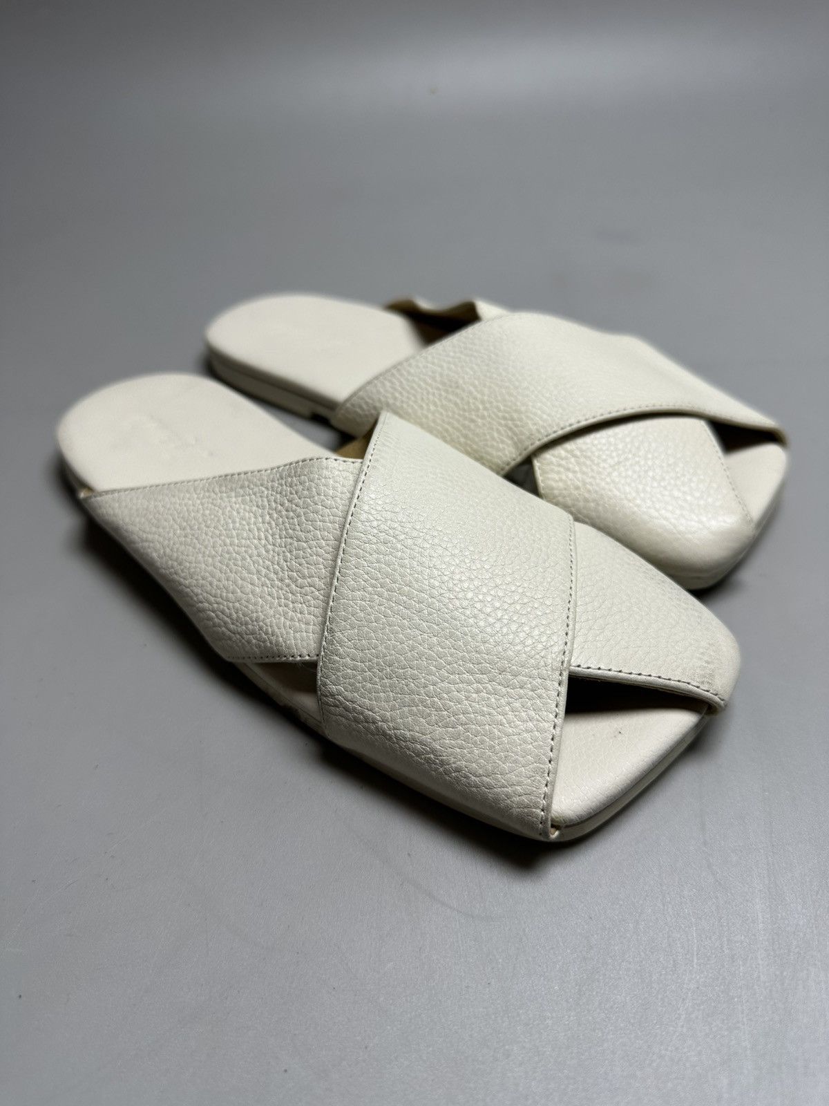 Marsell Marsell — Spatola Optical White Leather Sandals Size US 6 / IT 36 - 1 Thumbnail