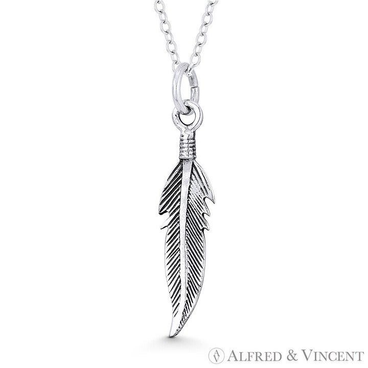 Other Eagle's Wing Feather Charm 31.5x7mm Oxidized Pendant Size ONE SIZE - 1 Preview