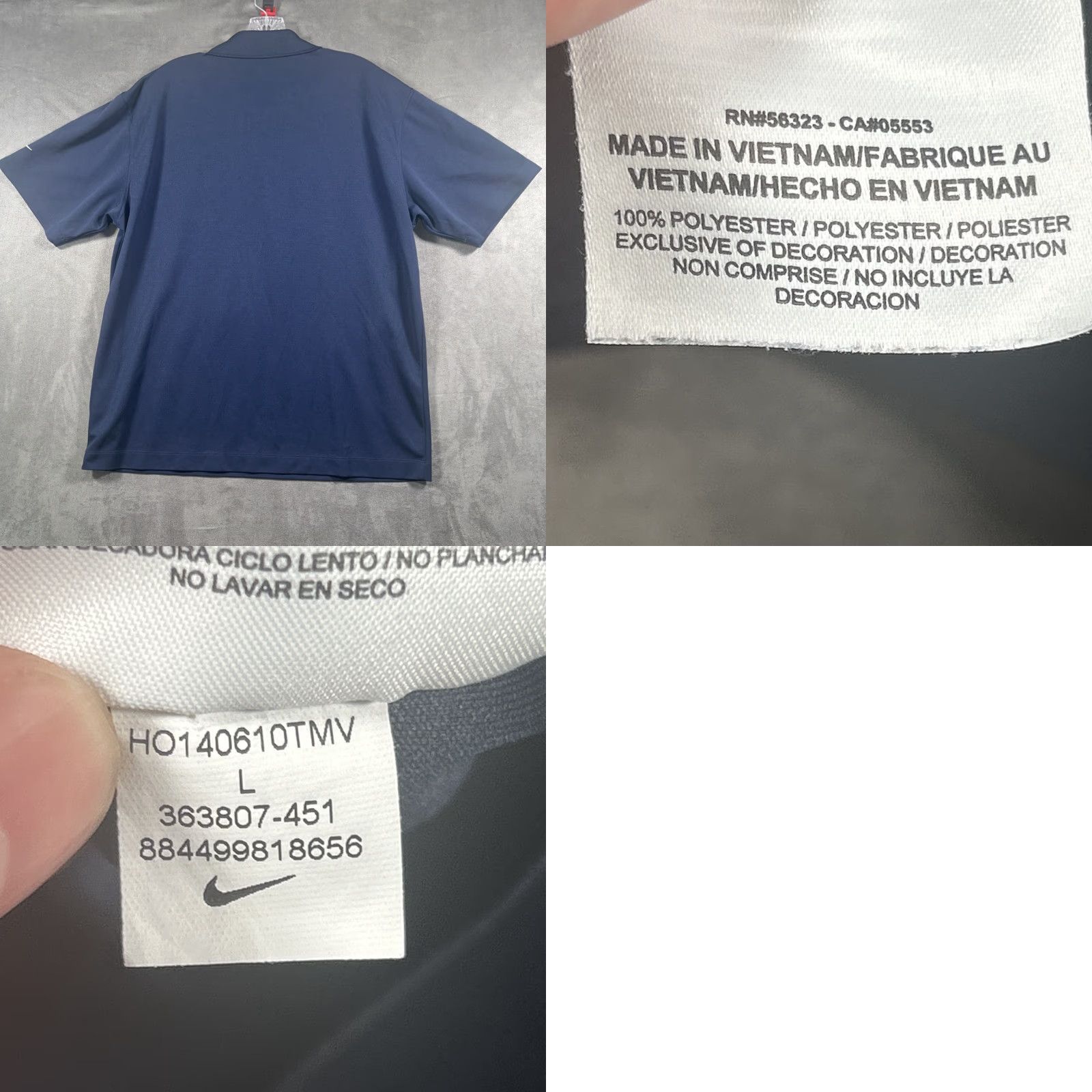 Nike Nike Golf Dri Fit Polo Shirt MLB Mens L Short Sleeve Blue Size US L / EU 52-54 / 3 - 8 Thumbnail