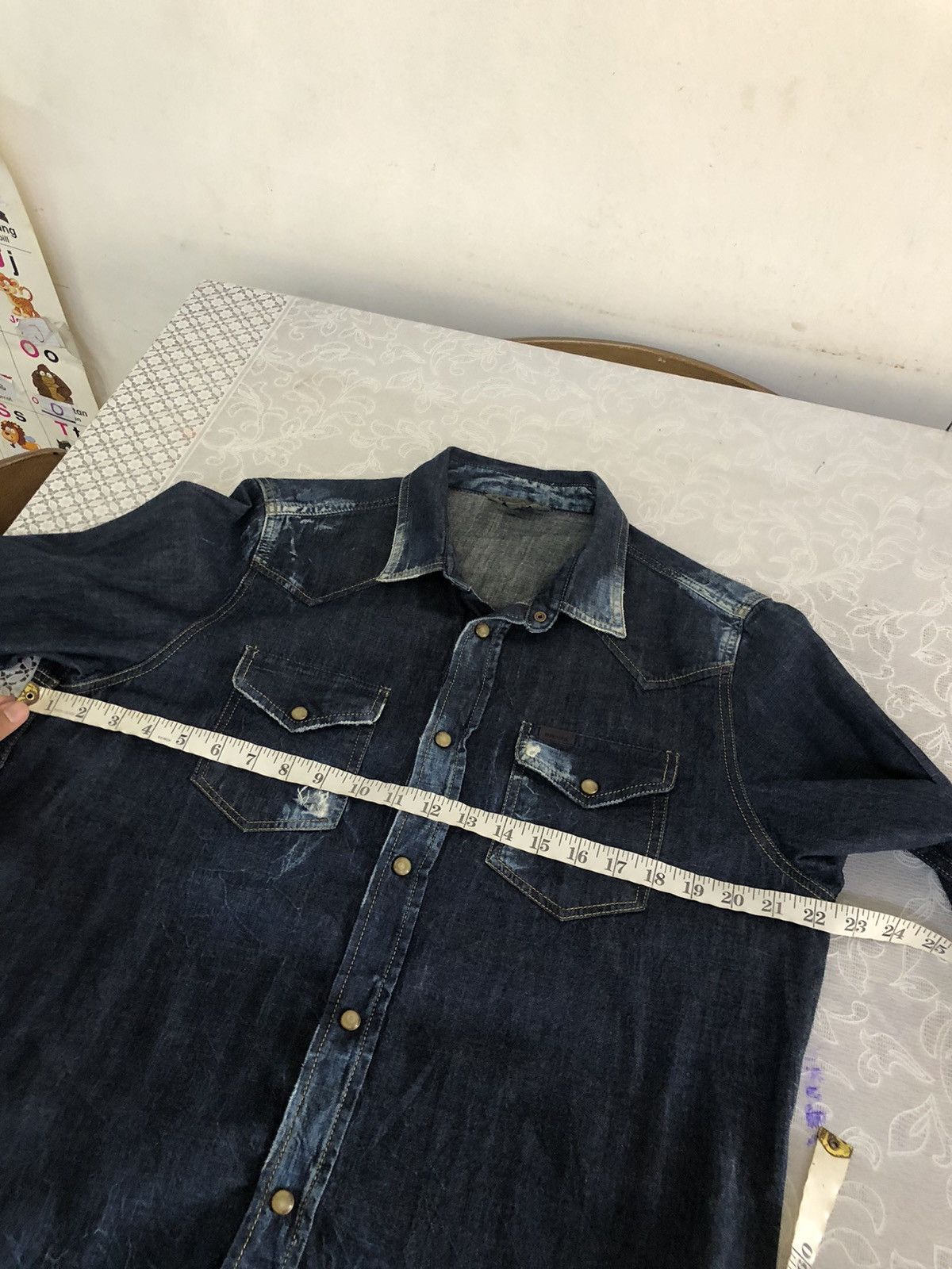 Diesel Rare🔥 Diesel Industries Distressed Punk Western Denim Shirt Size US XL / EU 56 / 4 - 21 Thumbnail