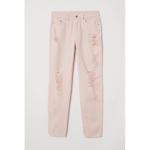 H&M H&M Divided Boyfriend Jeans Powder Pink Distressed Size 30" / US 8 / IT 44 - 1 Thumbnail