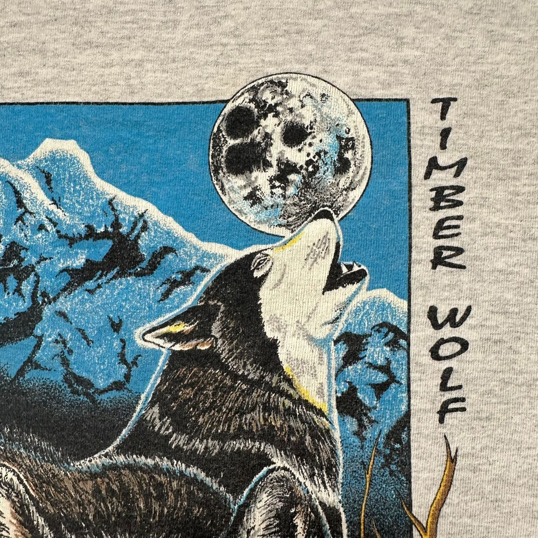 Vintage Vintage 90s Timber Wolf Nature T-Shirt Western Single Stitch Size US XL / EU 56 / 4 - 3 Thumbnail