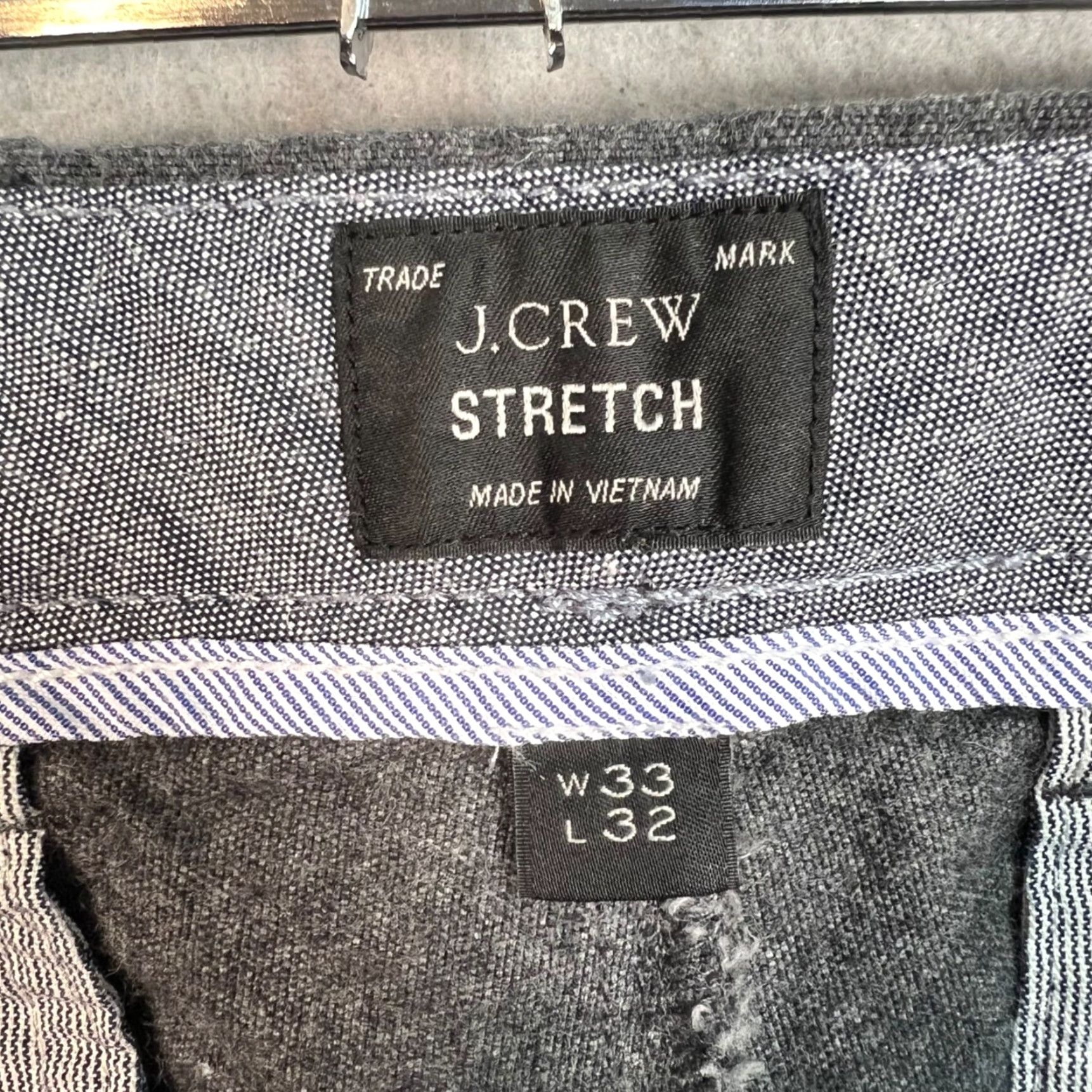 J.Crew J. Crew 484 Slim Fit Mens 33 x 32 Stretch Gray Dress Pants Size US 33 - 3 Thumbnail