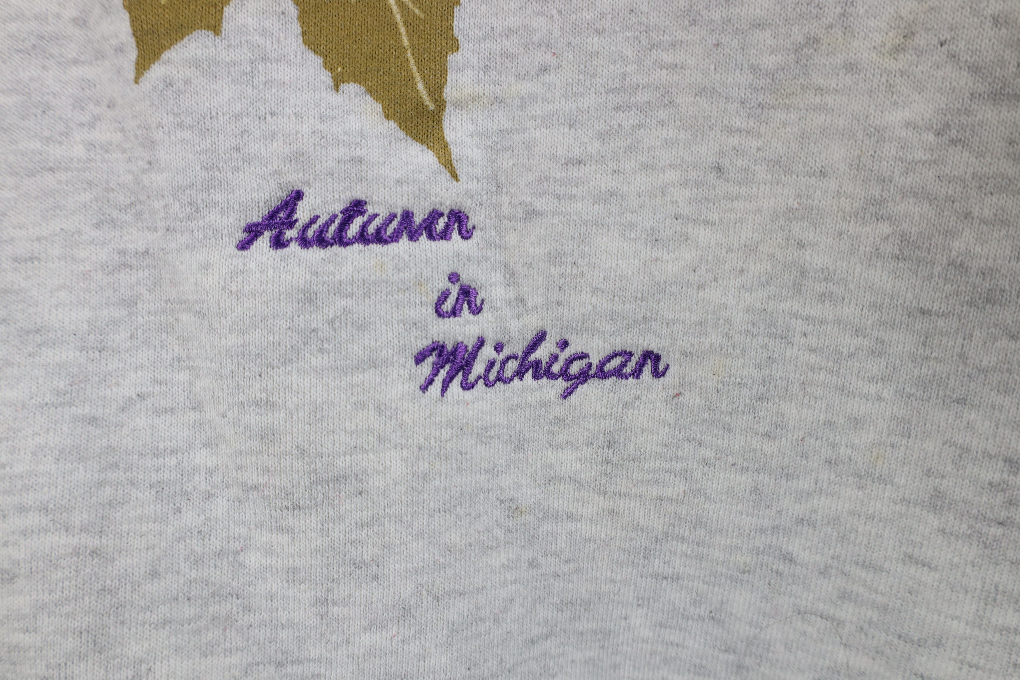 Vintage Vintage 90s Streetwear Autumn In Michigan Sweatshirt USA Size L / US 10 / IT 46 - 5 Thumbnail