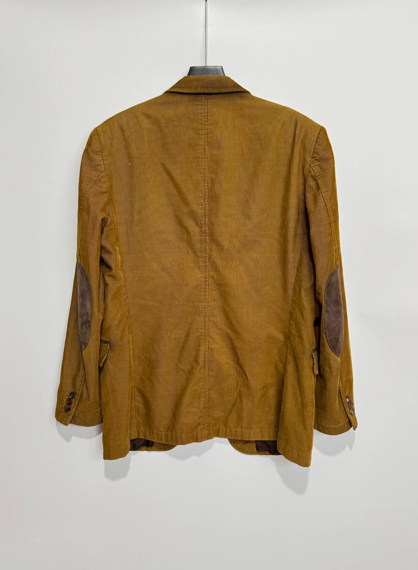 Valentino Valentino 52 Corduroy Suede Trim Blazer Jacket Yellow Brown Size 52S - 3 Thumbnail