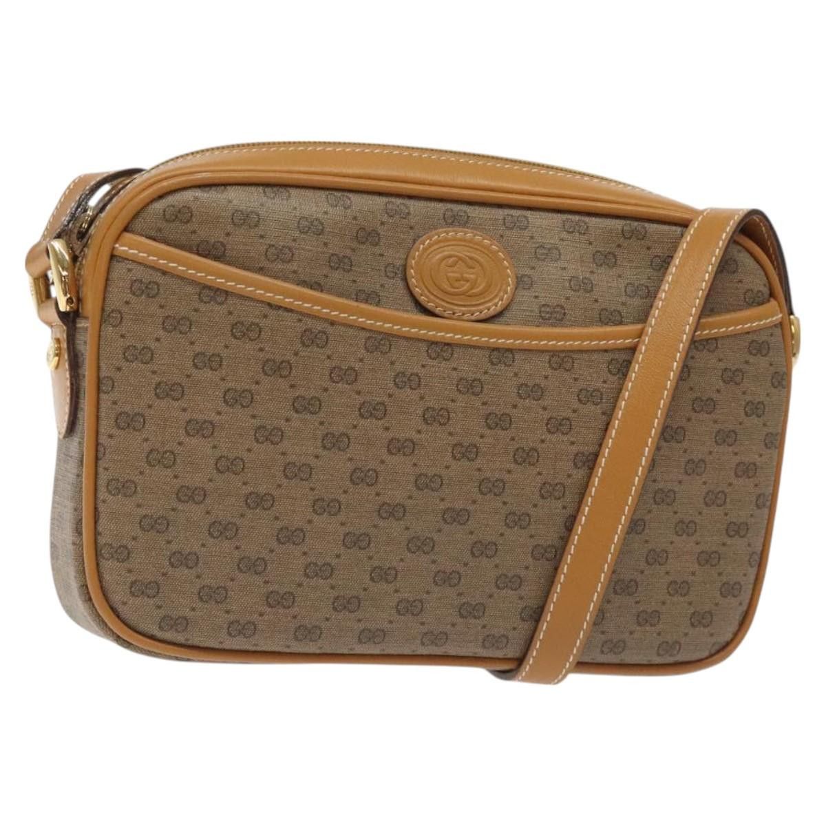 GUCCI Micro GG Supreme Shoulder Bag Pvc Beige Gold 007 904