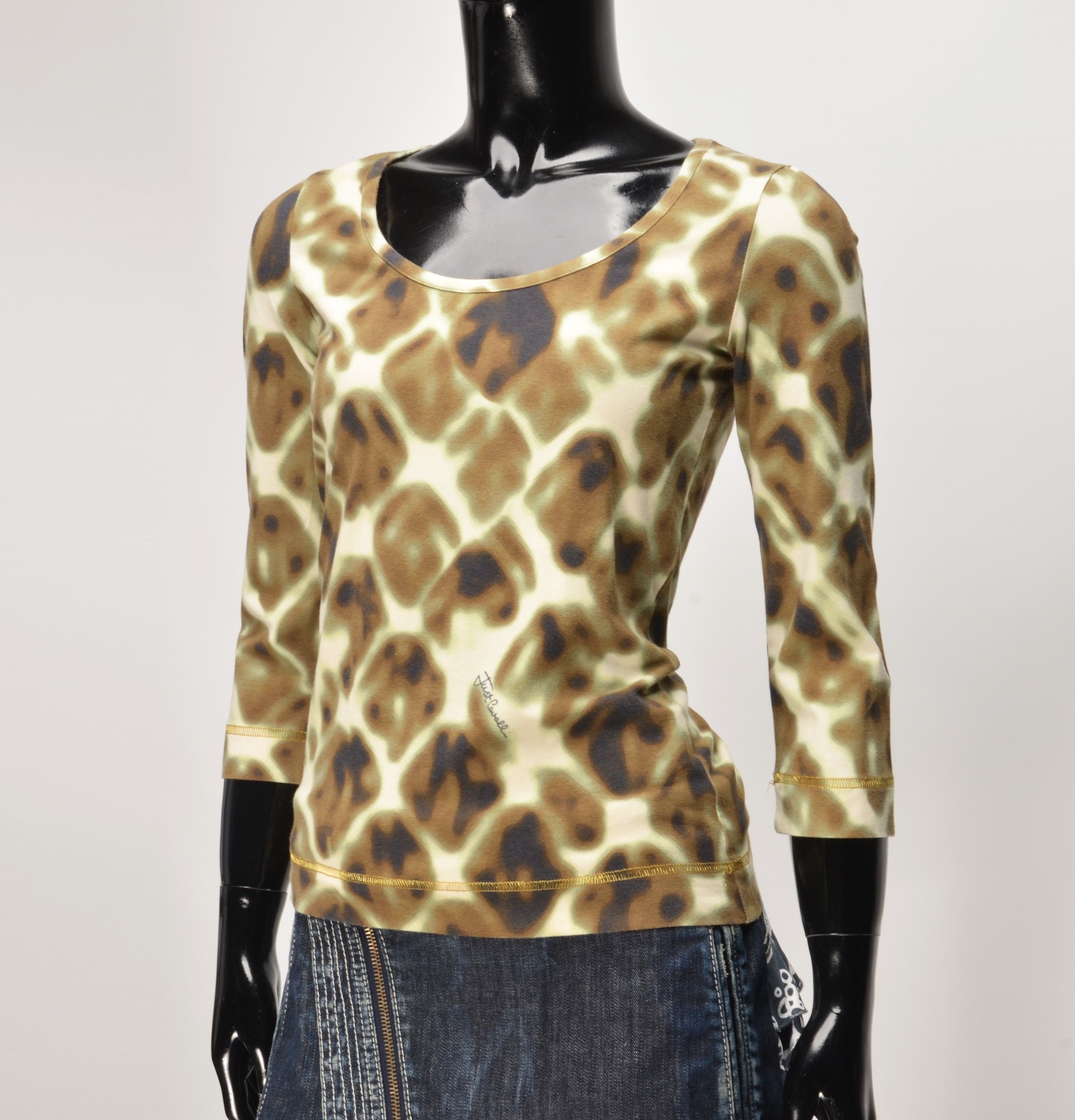 Just Cavalli Vintage Just Cavalli Y2K Animal Print Stretch 3/4 Sleeve Top Size S / US 4 / IT 40 - 2 Thumbnail