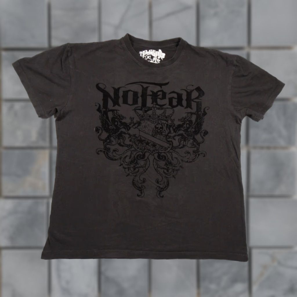 No Fear No Fear Shirt Mens XL Black Grunge Tee Wings Crest Skull Crewneck Adult XL Black Graphic Tee Mens Size US XL / EU 56 / 4 - 1 Thumbnail
