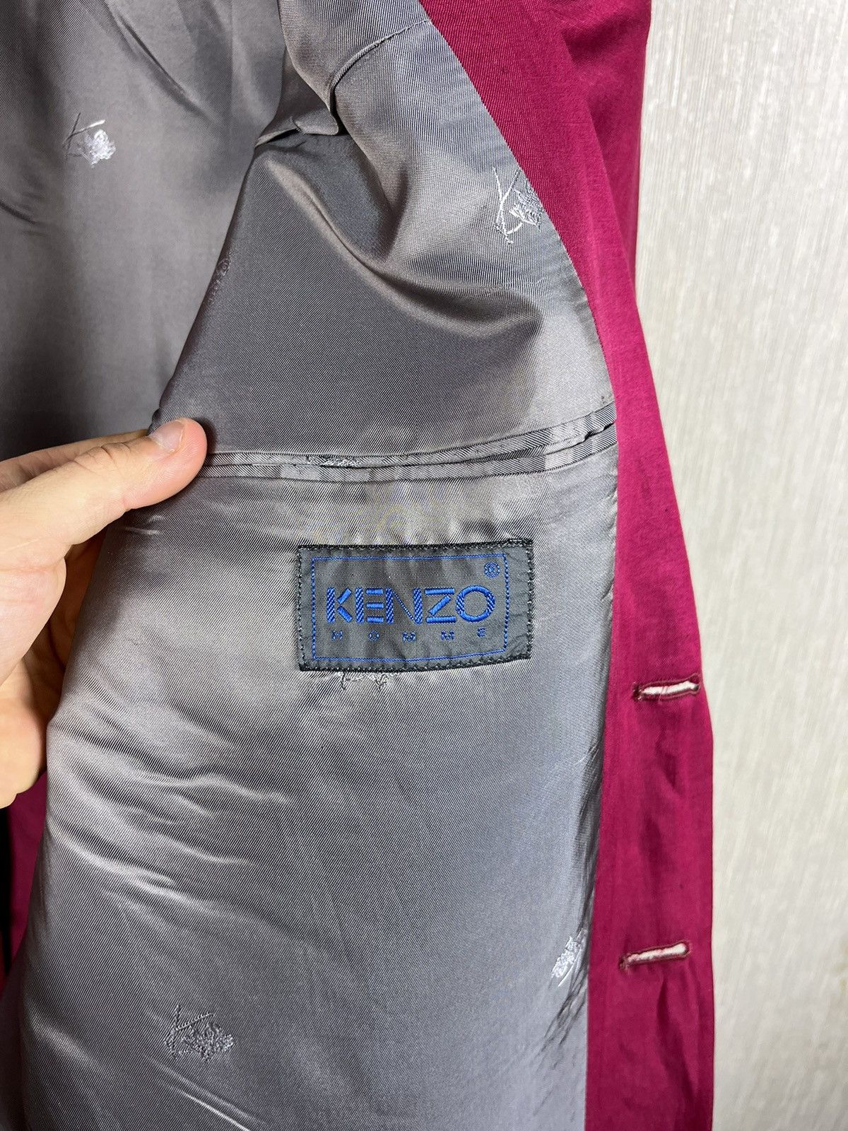 Designer × Kenzo × Vintage Kenzo homme fuchsia silk linen vintage 90s blazer jacket y2k Size US XXL / EU 58 / 5 - 16 Thumbnail