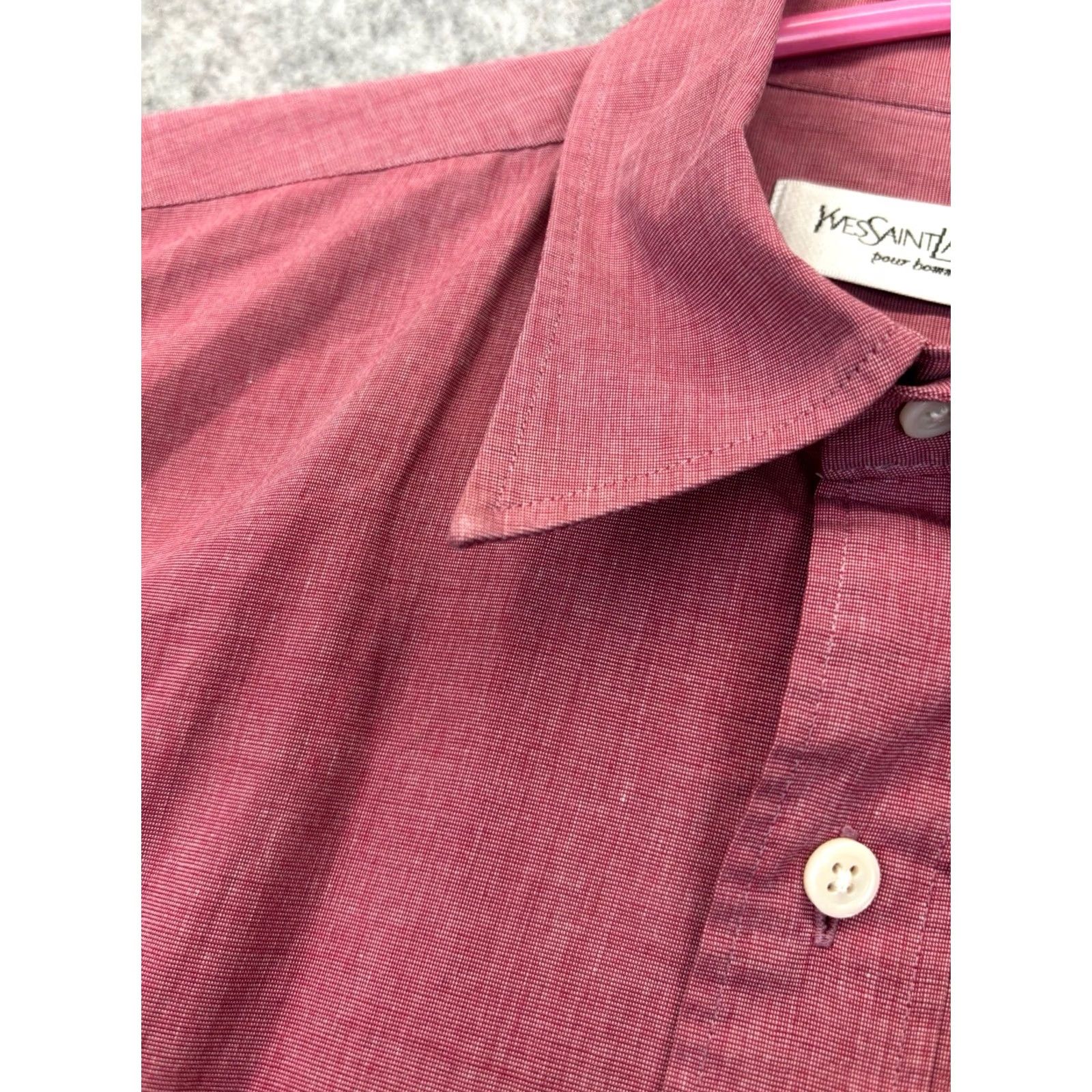 Yves Saint Laurent VINTAGE Yves Saint Laurent Shirt 38 Mens Red Retro Button Up Long Sleeve Dress Shirt Regular Fit Mens Red Size US M / EU 48-50 / 2 - 7 Thumbnail