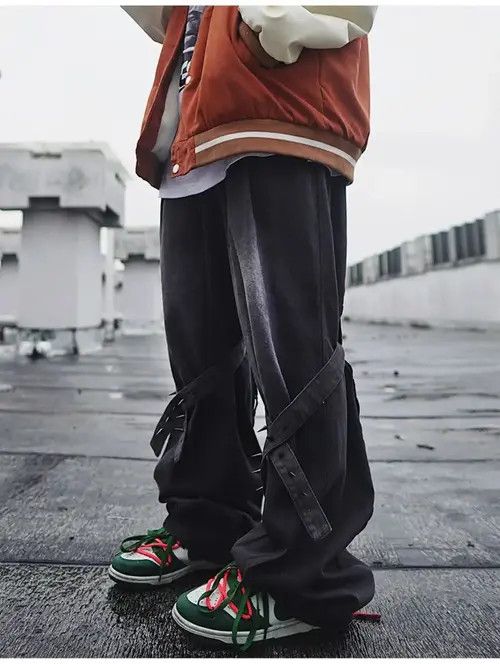 Japanese Brand × Vintage Vintage Hip Hop Denim Trousers Male Oversize Flare Pants Size US 32 / EU 48 - 3 Thumbnail