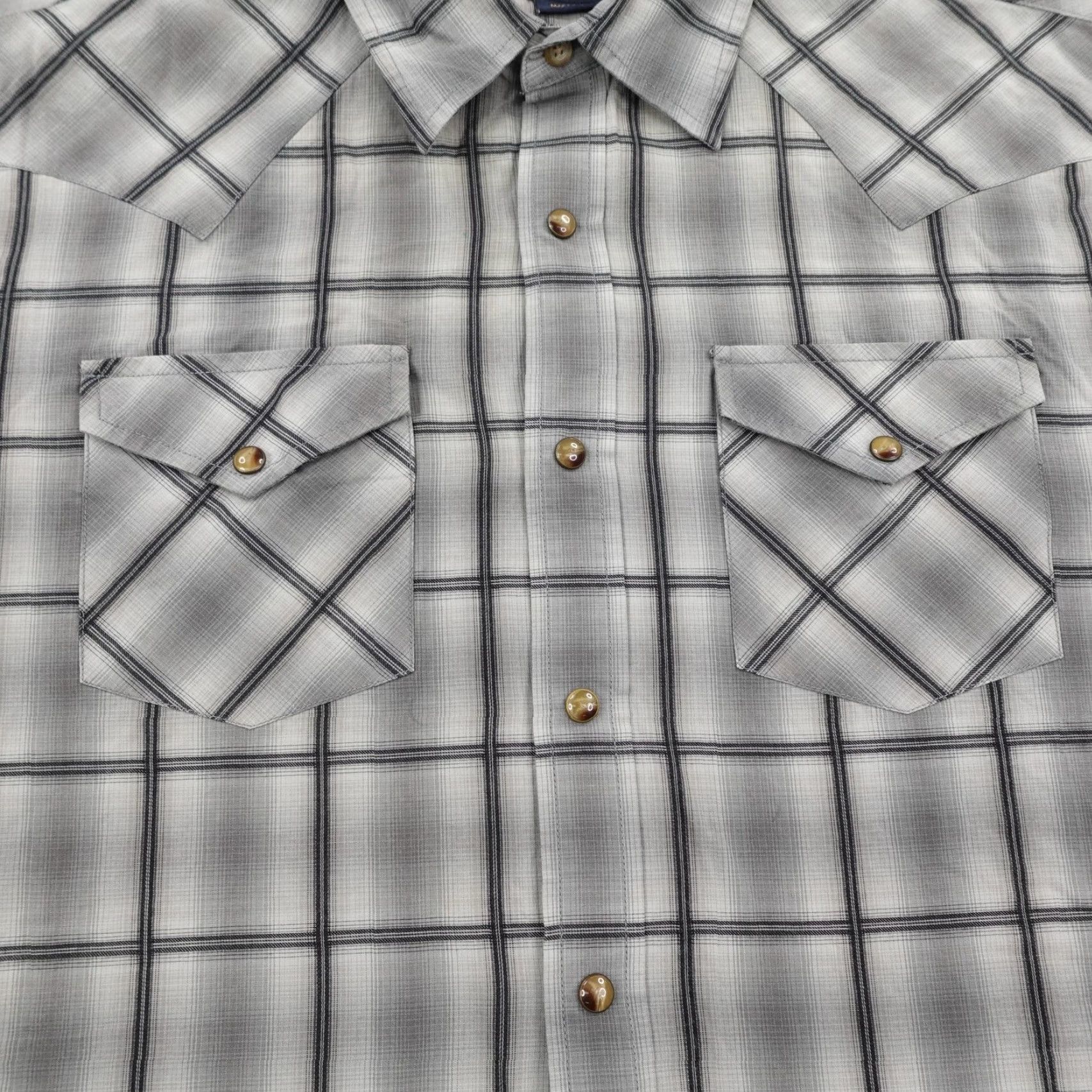 Pendleton Pendleton Shirt Mens Large Gray Plaid Western Pearl Snap Short Sleeve Frontier Size US L / EU 52-54 / 3 - 3 Thumbnail