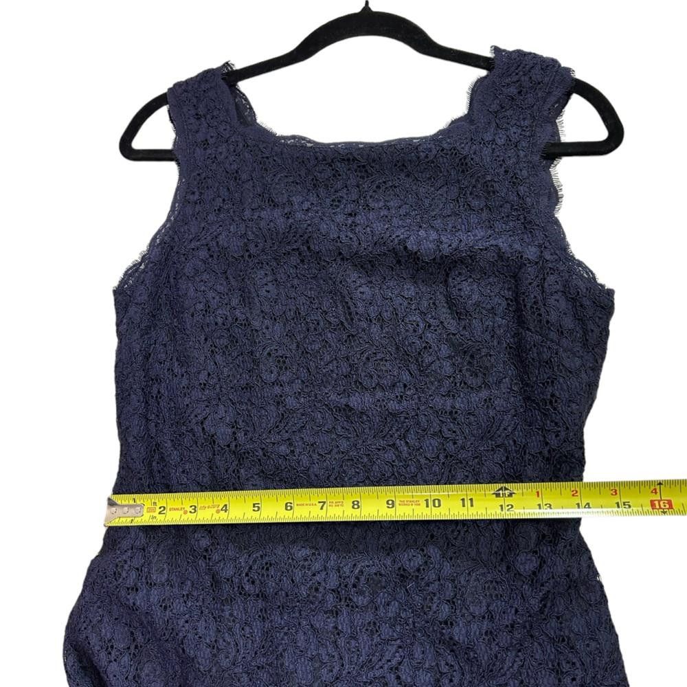 Designer Adrianna Papell l Navy Lace Sheath Dress 12 Size XL / US 12-14 / IT 48-50 - 7 Thumbnail