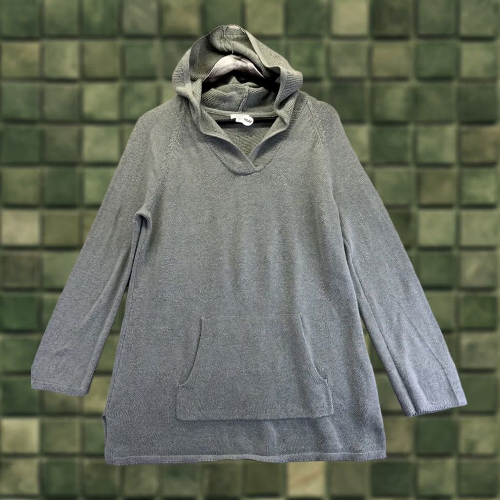J. Jill J. Jill Silk Blend Hooded Pullover Sweatshirt Pink/Green Knit M Womens Pullover Hooded Silk Blend Knit Sweatshirt Size M / US 6-8 / IT 42-44 - 1 Thumbnail