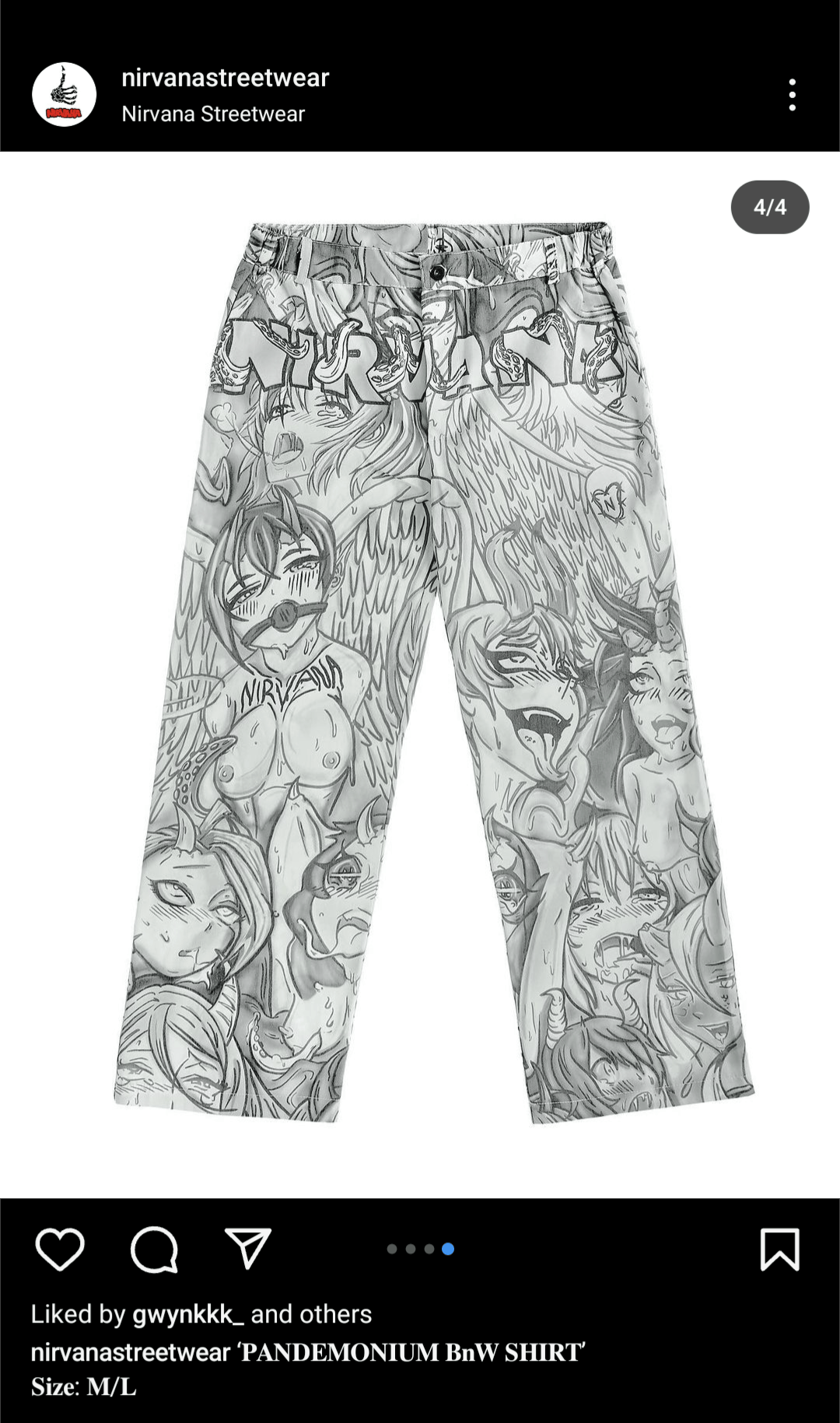 Other Nirvana Streetwear Ahegao Pandemonium Pants Size US 29 - 10 Thumbnail