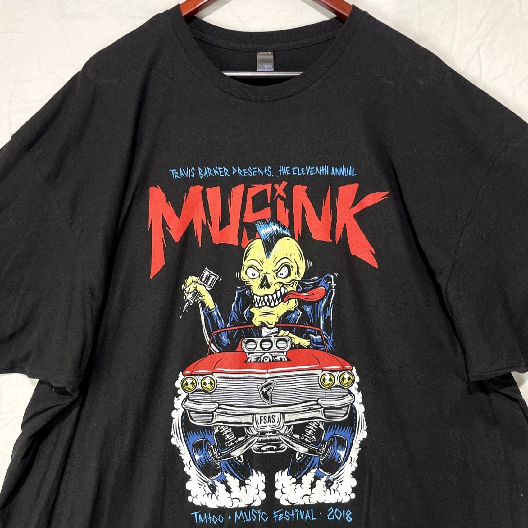 Tultex Travis Barker Shirt Mens 3XL Black Musink Tattoo Music Festival 2018 Concert T-Shirt Graphic Print Crew Neck Short Sleeve Tultex Mens Shirt Size US XXL / EU 58 / 5 - 3 Thumbnail