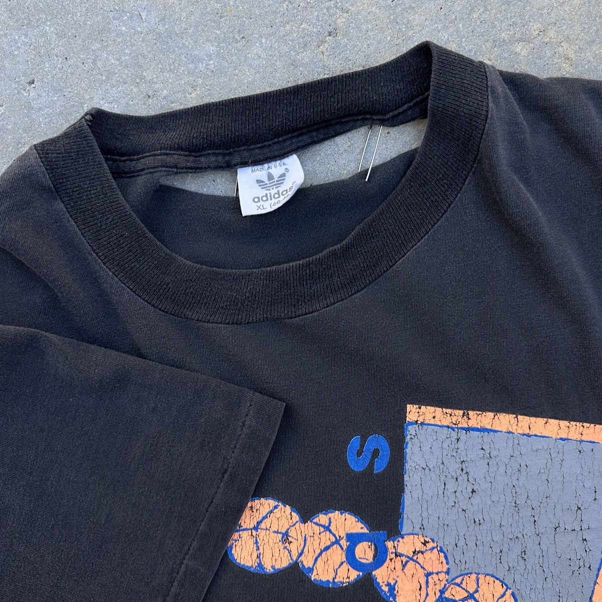 Adidas VTG 90’s Adidas Faded Distressed Safety Pin Graphic Shirt Size US XL / EU 56 / 4 - 4 Thumbnail