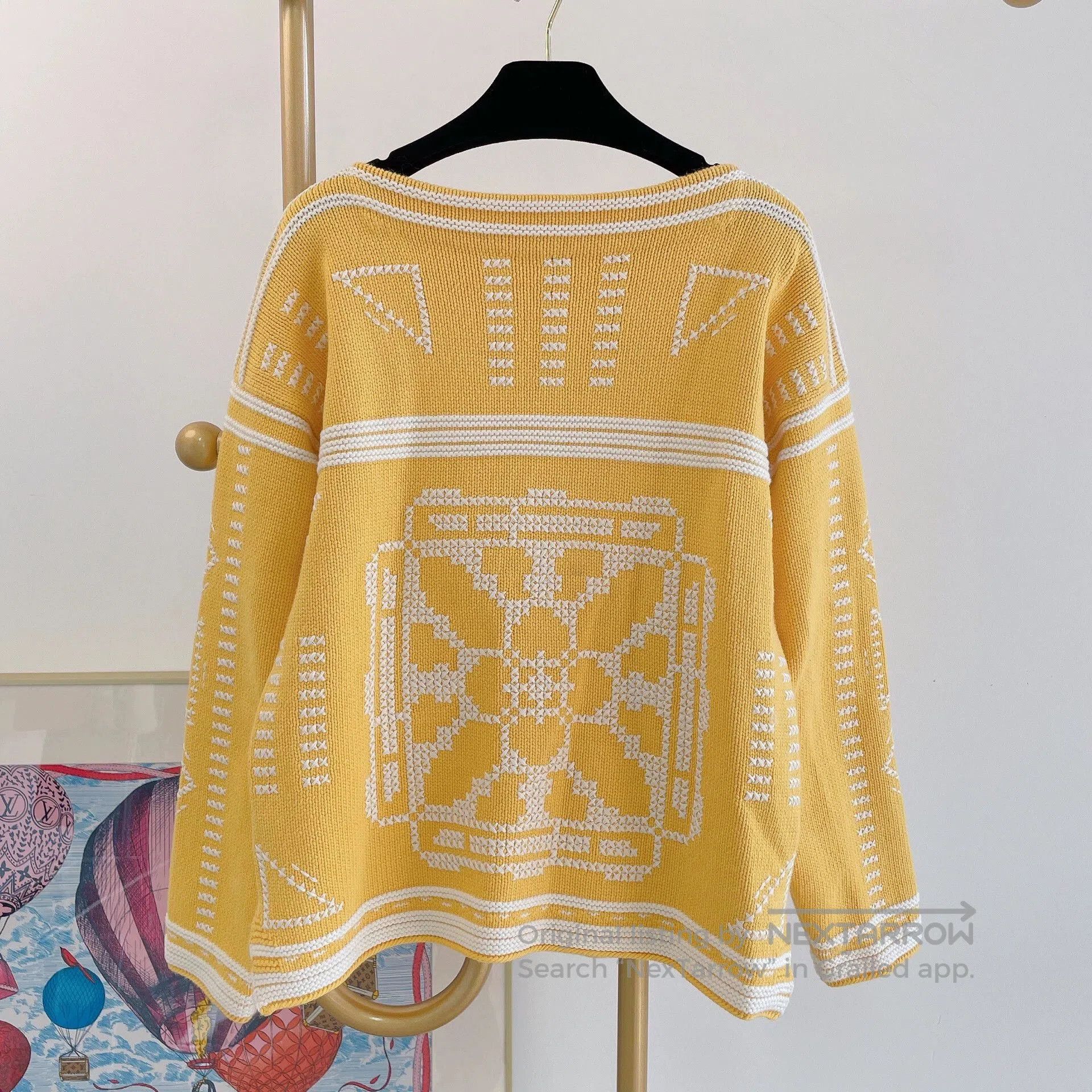 Hermes Hermes Yellow White Knit Top. Size M / US 6-8 / IT 42-44 - 2 Thumbnail