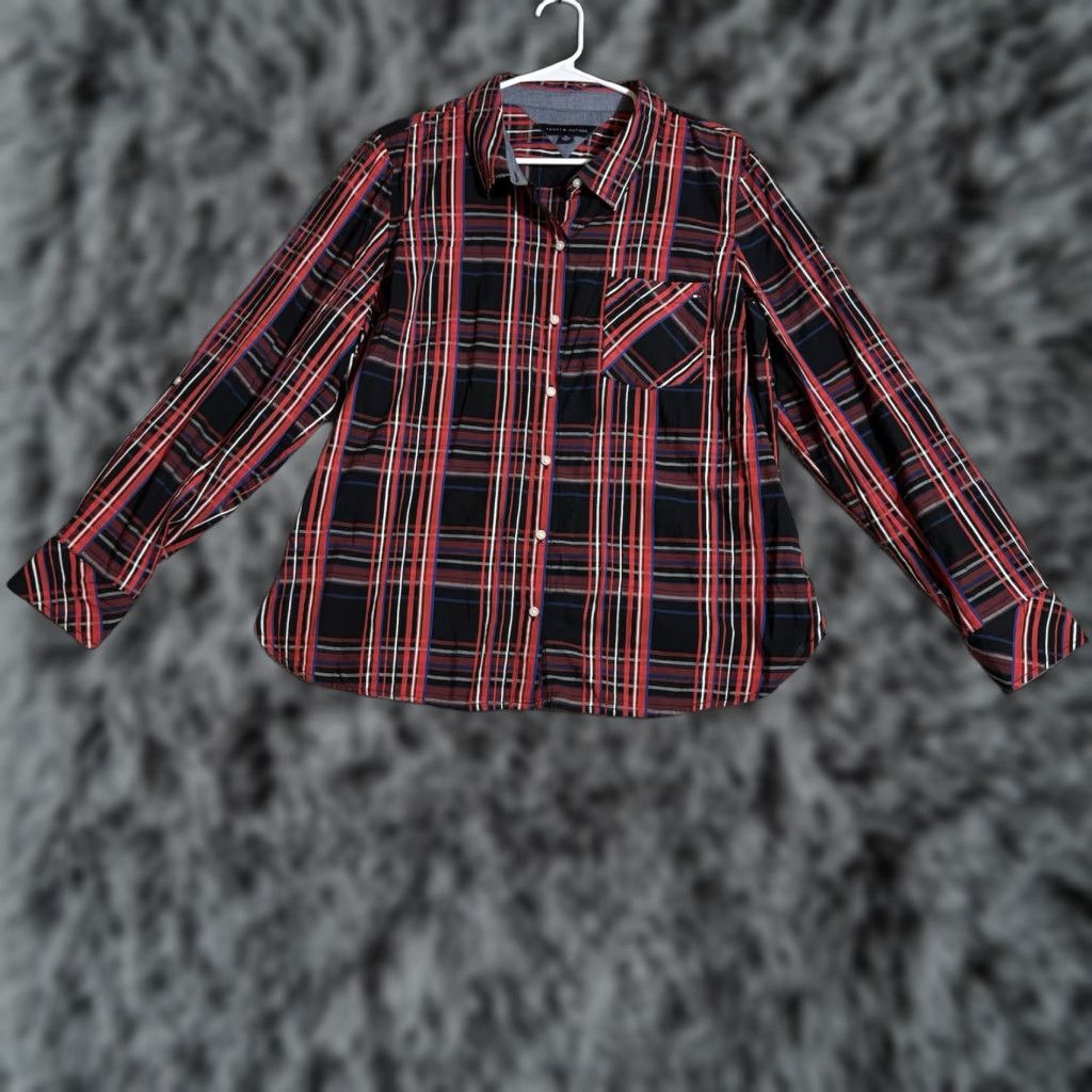Tommy Hilfiger Tommy Hilfiger Shirt Women XL Plaid Button-Up Casual Office Preppy Academia Multicolor 100% Cotton Size XL / US 12-14 / IT 48-50 - 1 Thumbnail