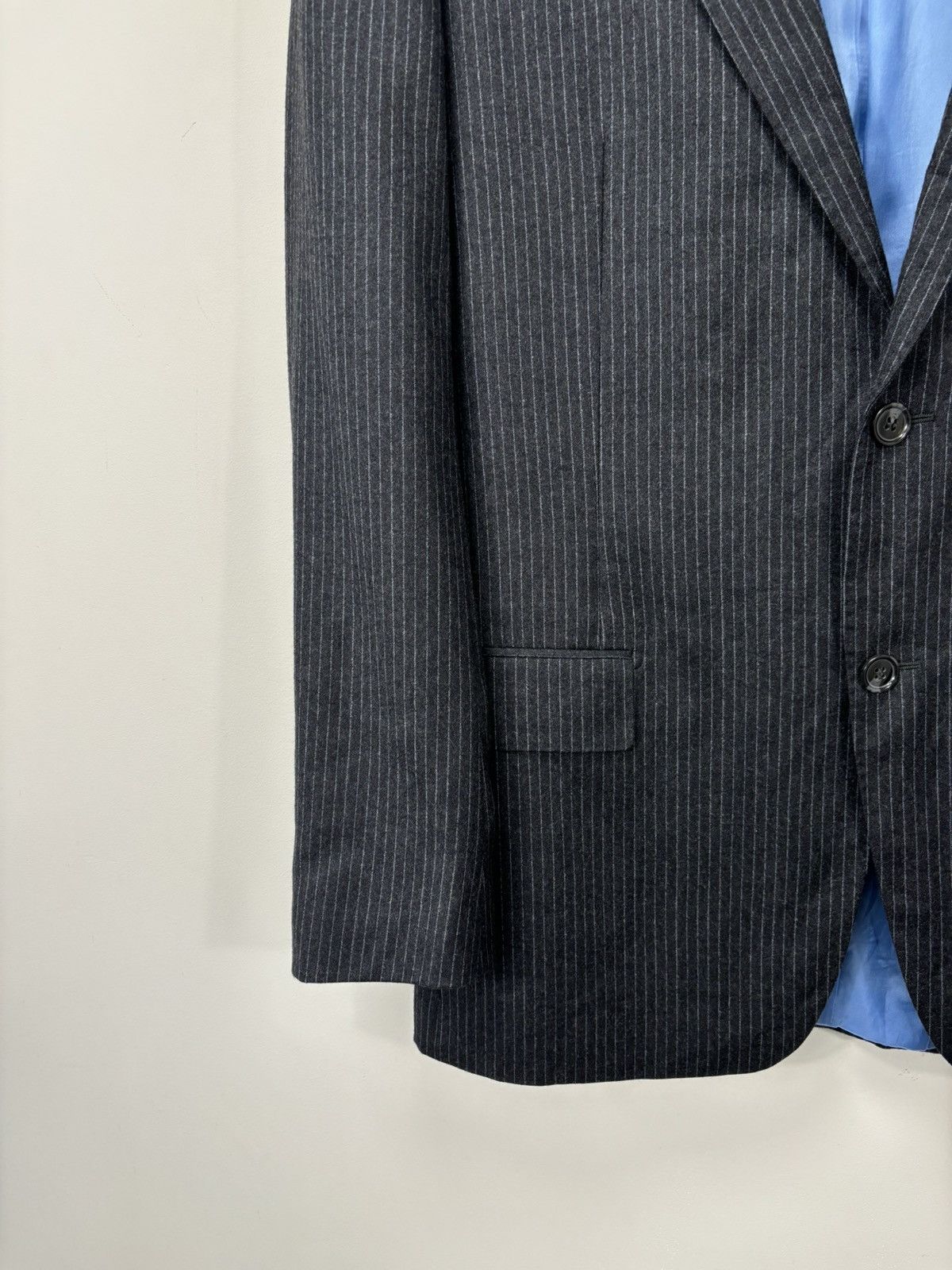 Suitsupply Suitsupply Men’s Pinstripe Gray 2-Buttons Wool Blazer Jacket Size 40L - 5 Thumbnail