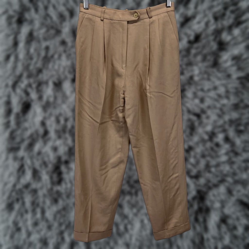 Talbots Vintage Talbots Wool Pleated Pants 8P Petite GUC Cuffed Lined Academia Camel Dress Pants Tapered Size 8P Women Ivy? Size 30" / US 8 / IT 44 - 1 Thumbnail