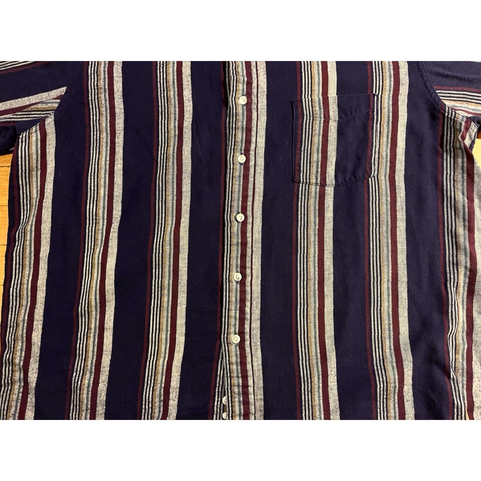 Vintage VINTAGE L.L. Bean Shirt Northwoods Flannel Striped Men’s XL Gray Purple Casual 90s Outdoor Retro Pockets Button-Up Size US XL / EU 56 / 4 - 3 Thumbnail