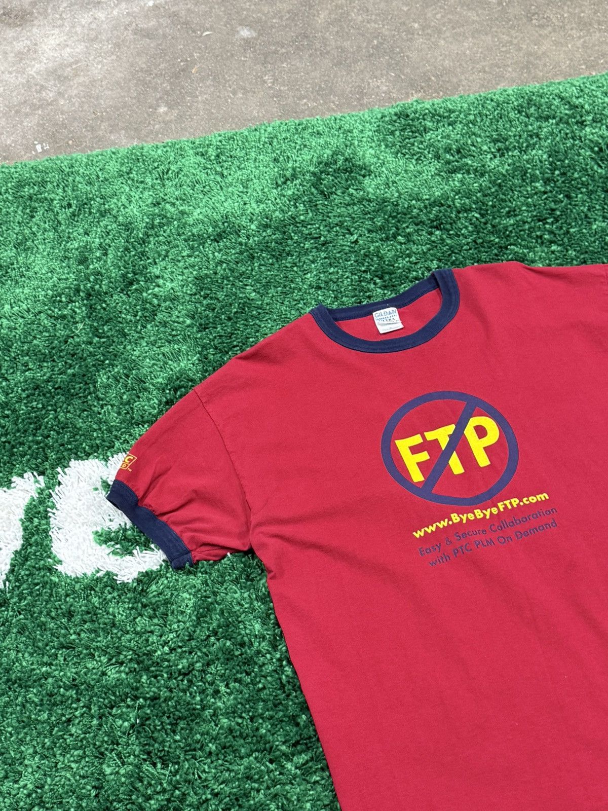 Gildan × Vintage BYE BYE FTP! Anti FTP Ringer Tee Computer Tech Tee XL Retro Size US XL / EU 56 / 4 - 2 Thumbnail