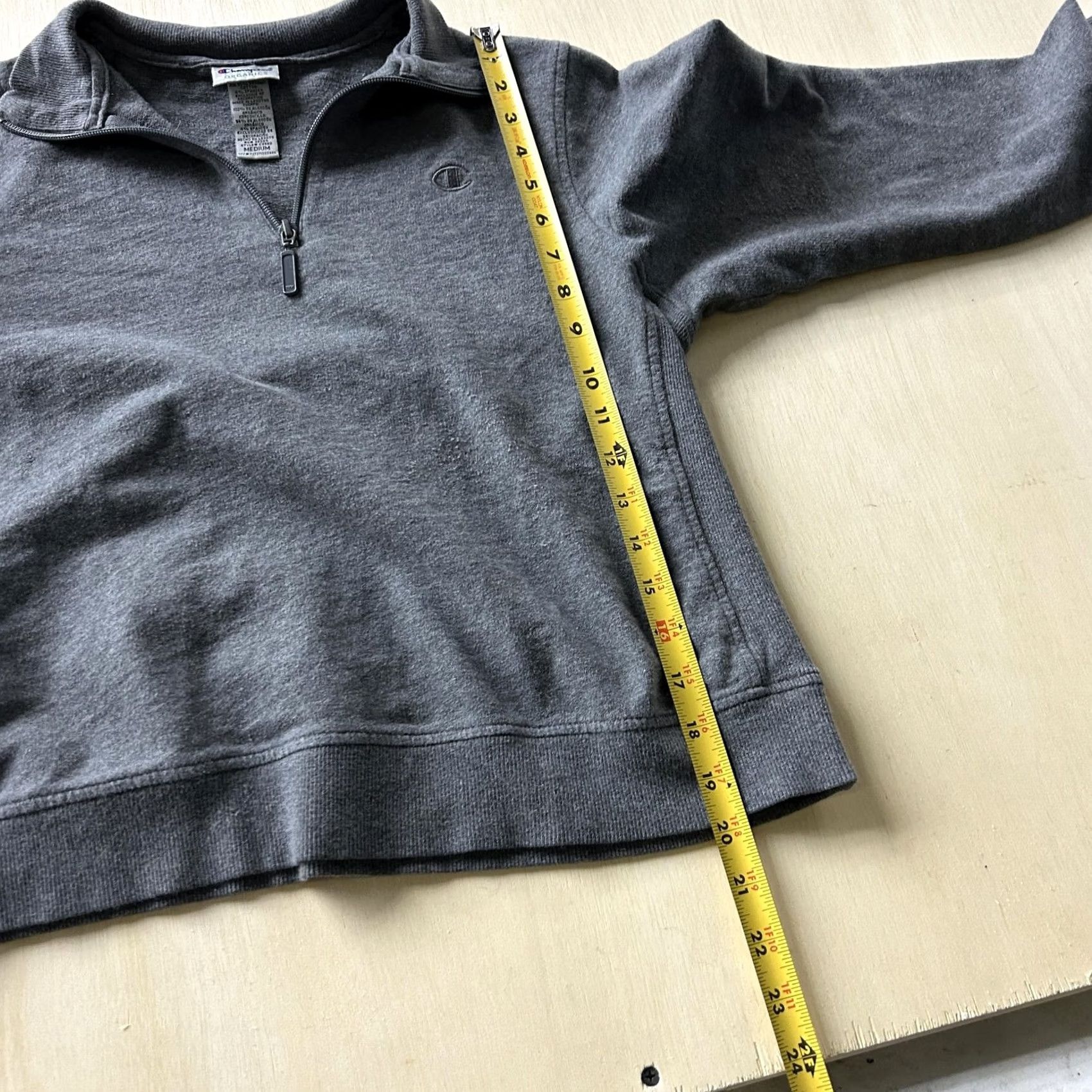 Champion Champion Sweatshirt Mens Medium Gray 1/4 Zip Pullover Organics Logo Athletic Mens Size US M / EU 48-50 / 2 - 4 Thumbnail