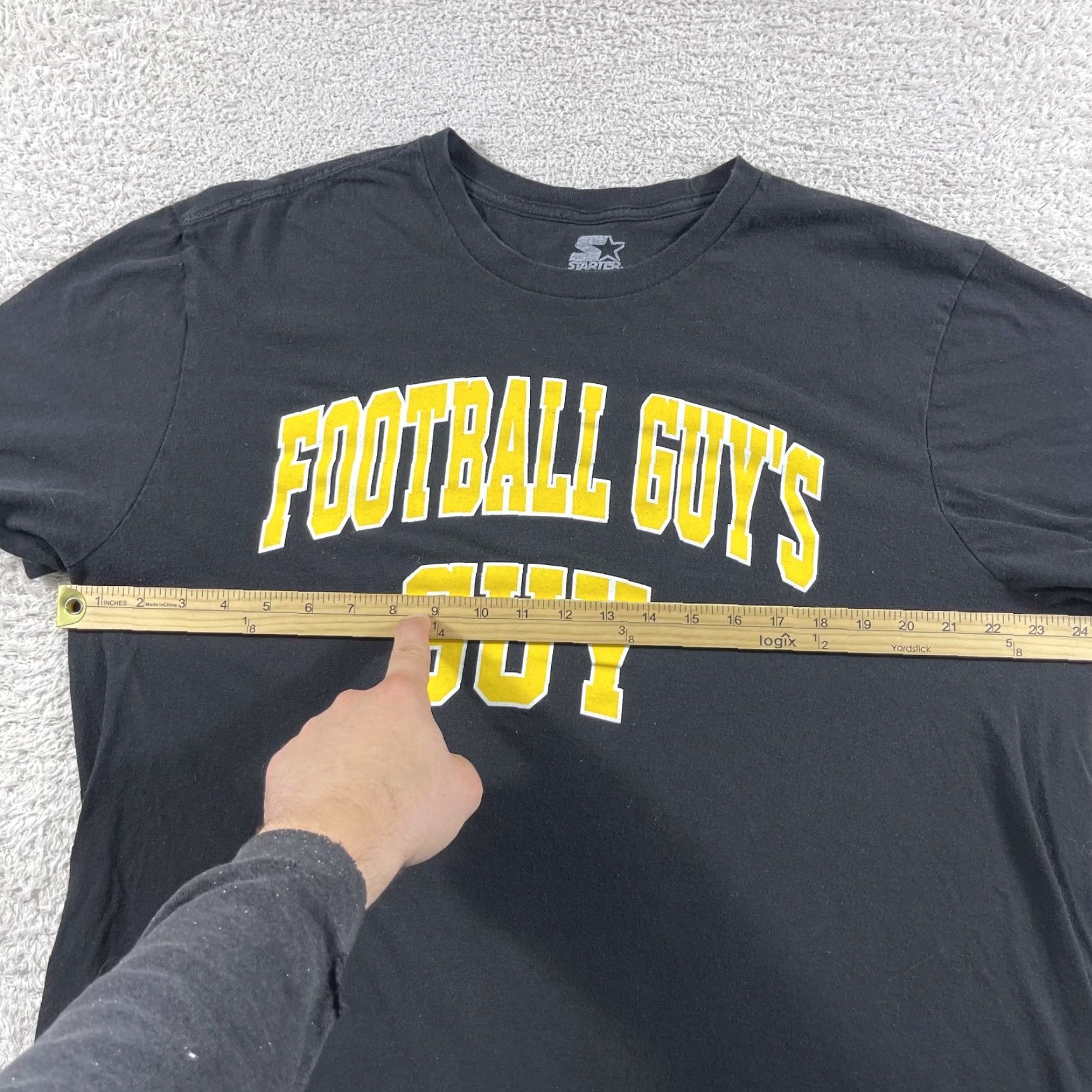 Starter VINTAGE Barstool Sports Starter T Shirt Mens 2XL Black Football Guy's Guy Podcast Yellow Size US XXL / EU 58 / 5 - 5 Thumbnail