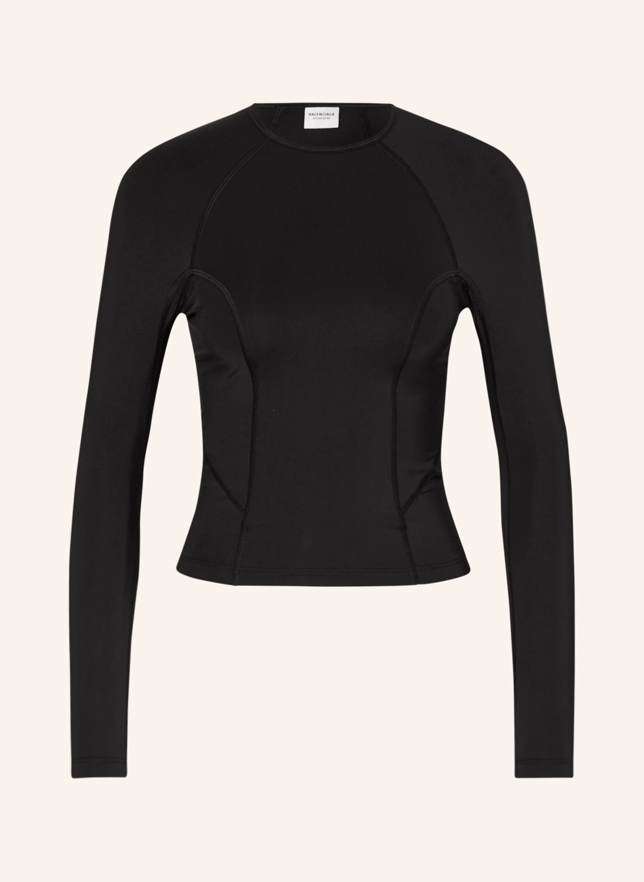 Balenciaga o1bcso1str1224 3B Sports Icon Fitted Long Sleeve T-Shirt Size L / US 10 / IT 46 - 1 Thumbnail