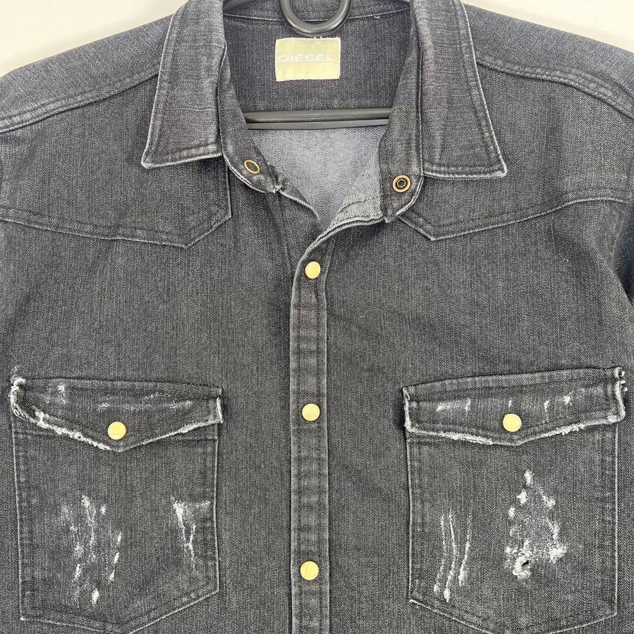 Diesel Diesel Black Denim Shirt Button Up Western Style Mens Size L Size US L / EU 52-54 / 3 - 4 Thumbnail