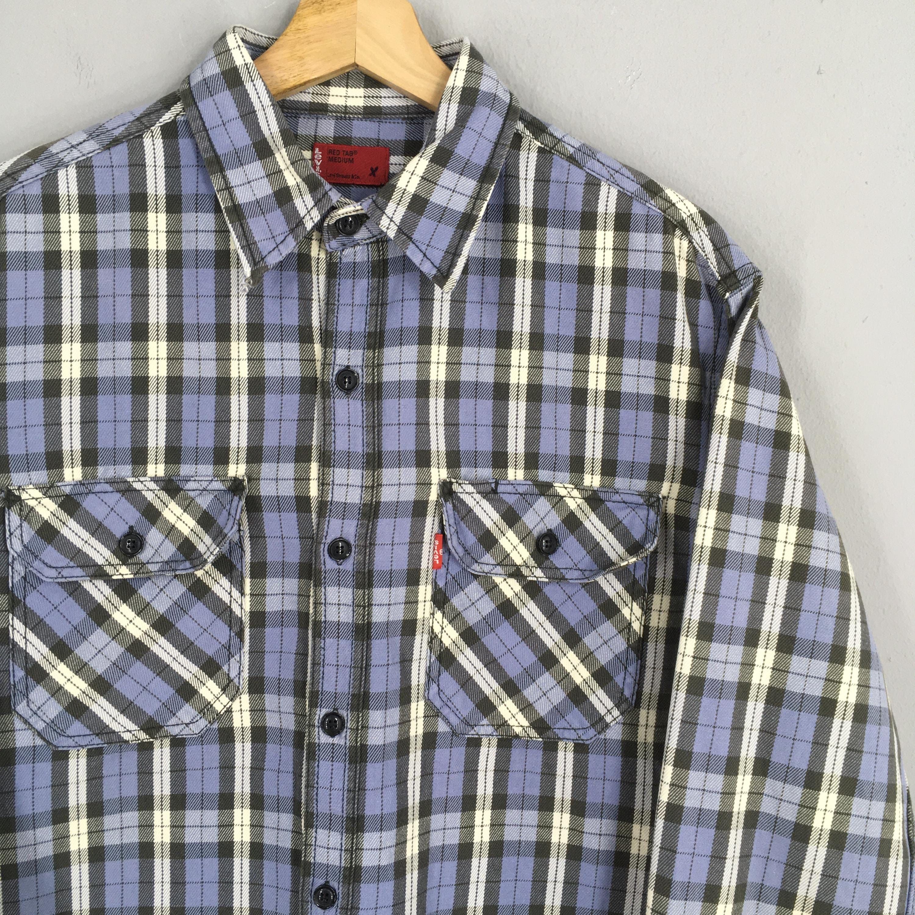 Flannel × Levi's × Levi's Vintage Clothing Vintage Y2K Levis Strauss Checkered Shirt Medium Size US M / EU 48-50 / 2 - 2 Thumbnail
