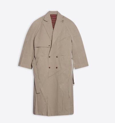 image of Balenciaga O1Mt1Gz0424 Oversized Trench Coat In Beige, Women's (Size Small)