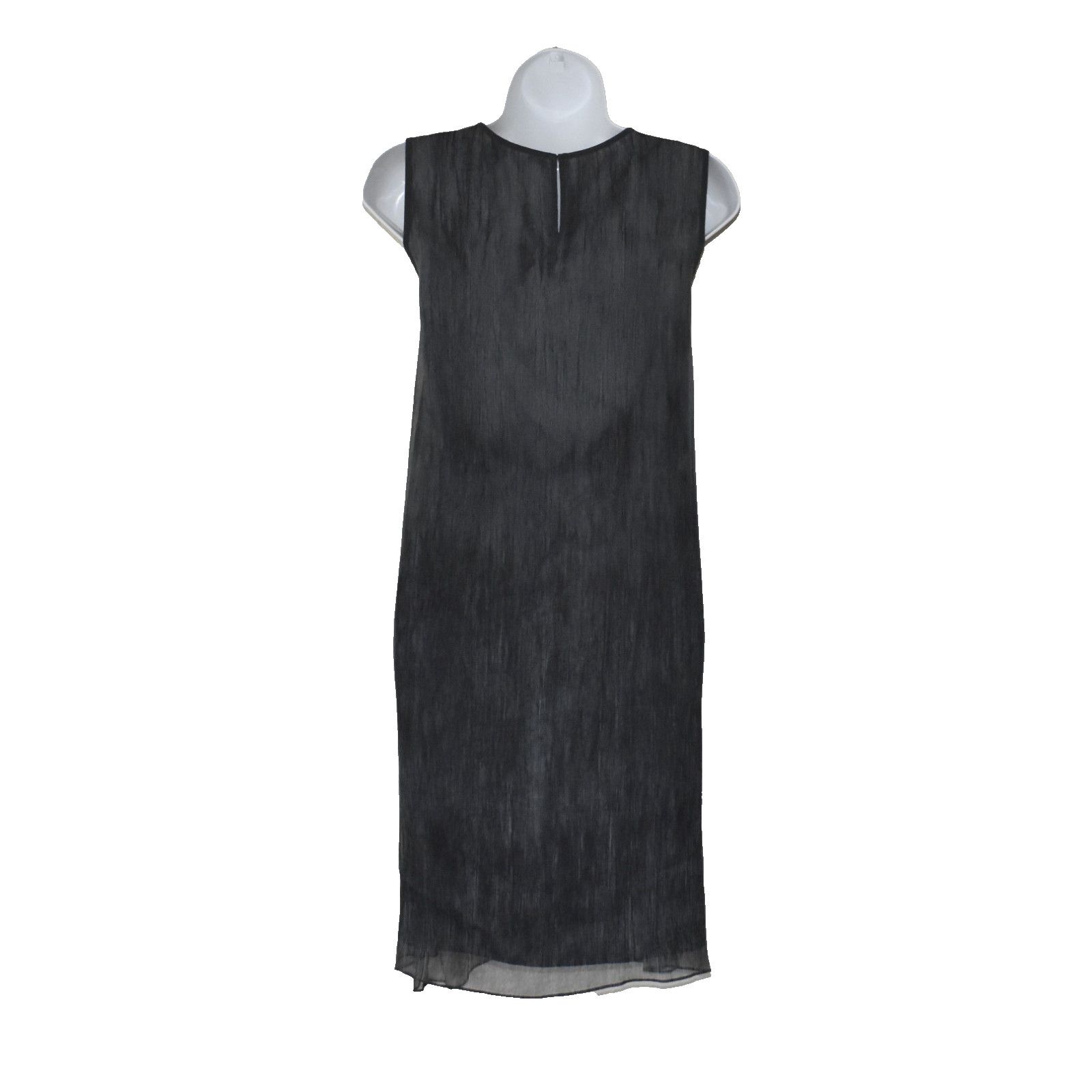 Eileen Fisher EILEEN FISHER High/ Low Bottom Sheer Silk Shift Dress M $378 Size M / US 6-8 / IT 42-44 - 3 Thumbnail