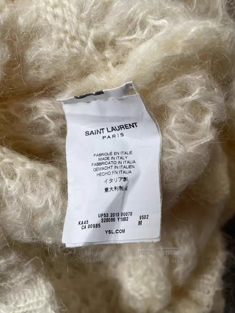 Saint Laurent Paris Saint Laurent Paris Feather Pattern Openwork Mohair Sweate Size US M / EU 48-50 / 2 - 6 Thumbnail