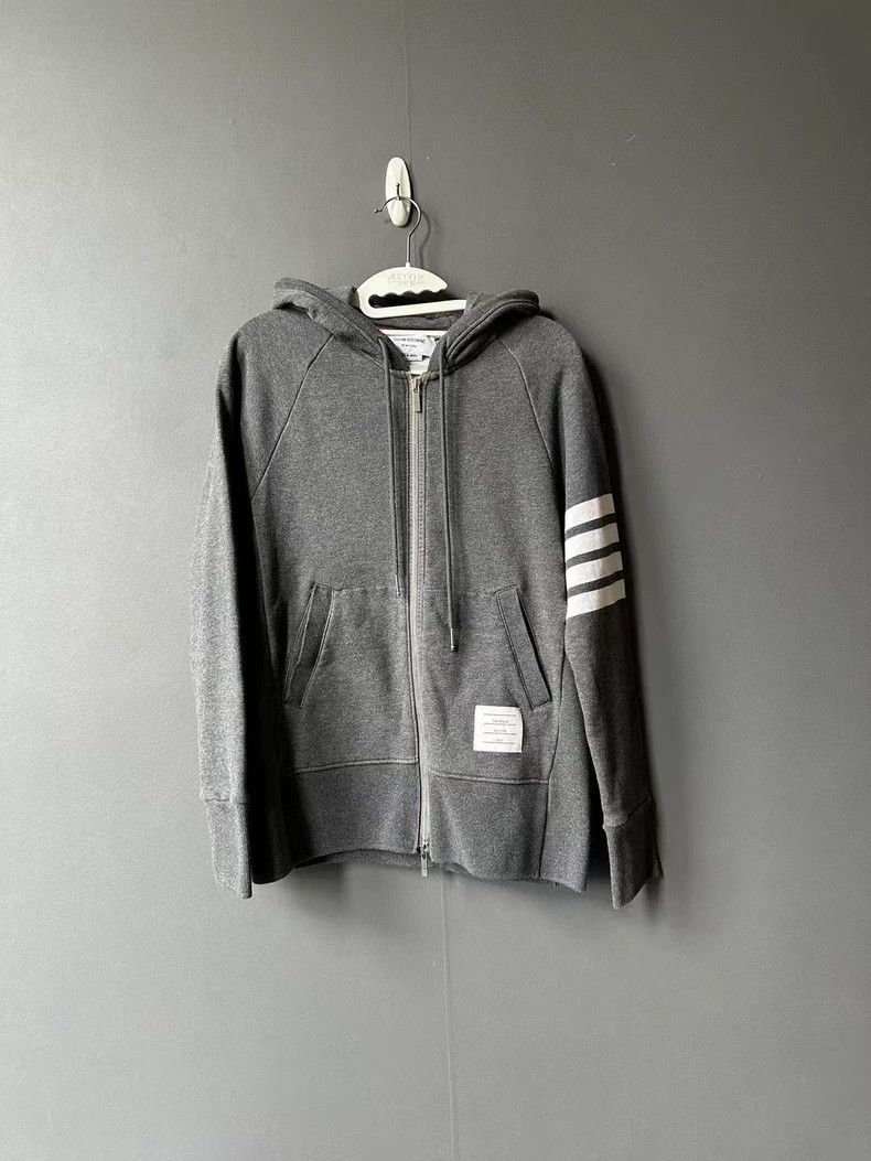 Thom Browne Thom Browne Grey Knitted Zip-Up Hoodie-dmc Size US M / EU 48-50 / 2 - 1 Thumbnail