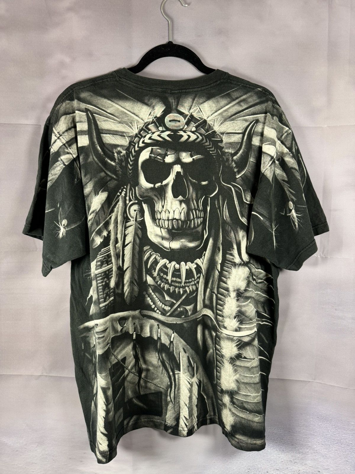 Liquid Blue × Vintage 90’s Vintage 1997 Liquid Blue Shirt XL Skeleton Indian AOP Size US L / EU 52-54 / 3 - 11 Thumbnail