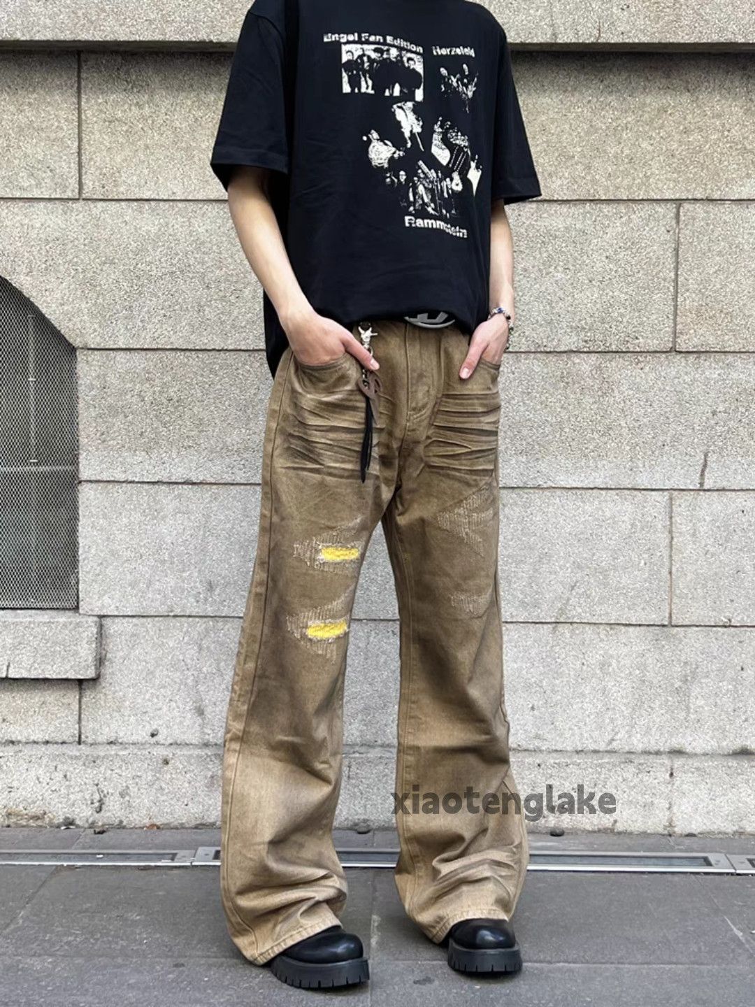Jean × Vintage washed faded skate hiphop grunge stain bootcut jeans Size US 32 / EU 48 - 6 Thumbnail