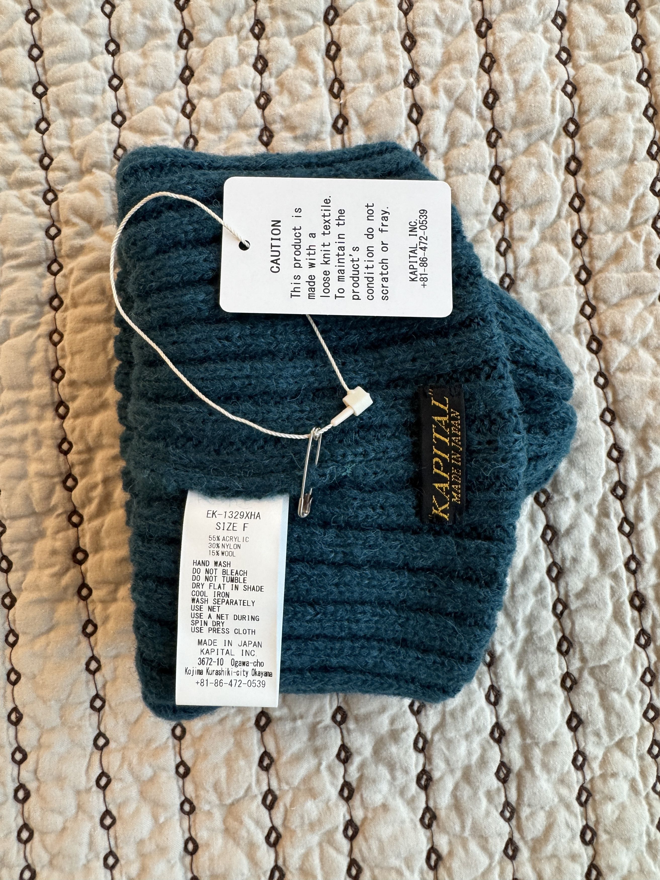 Kapital KAPITAL 5G WOOL KNIT CAP TURQUOISE OS NEW Size ONE SIZE - 3 Thumbnail