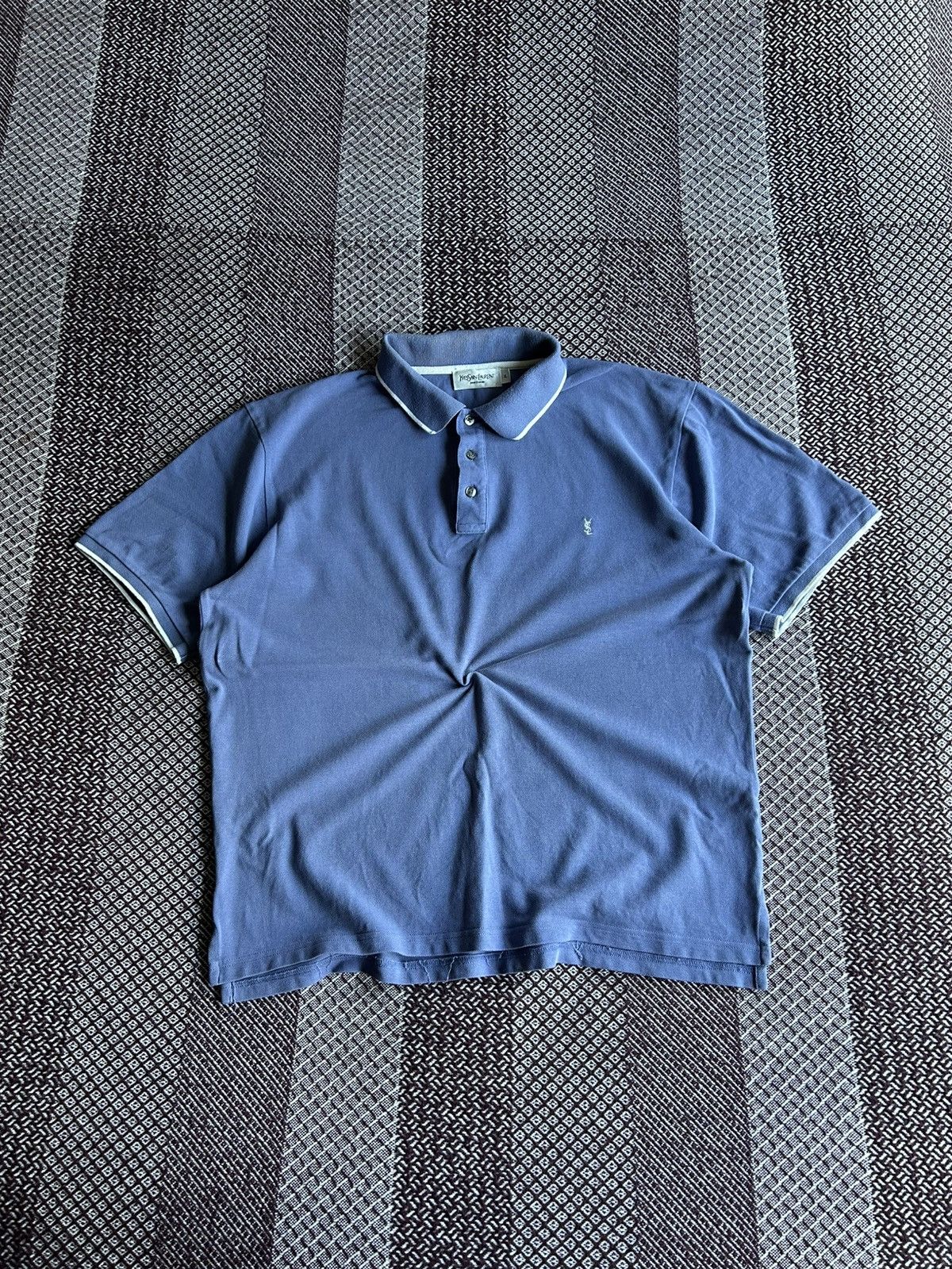 Yves Saint Laurent Yves Saint Laurent Polo T-shirt Luxury Item Faded Sz XL Size US XL / EU 56 / 4 - 1 Thumbnail