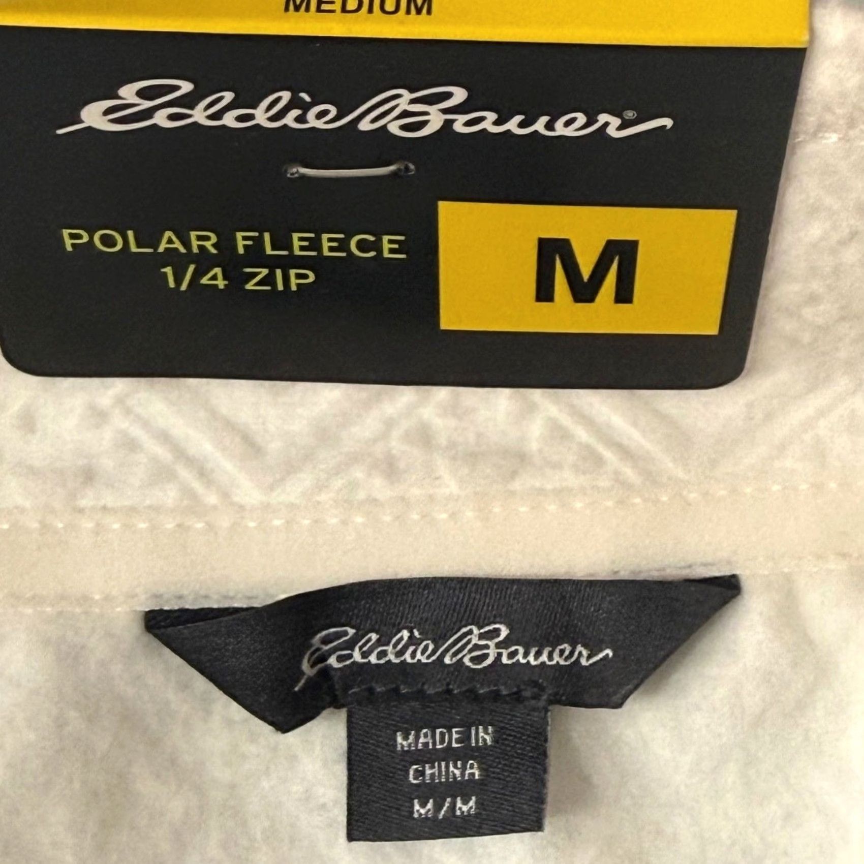 Eddie Bauer Eddie Bauer Womens M Polar Fleece 1/4 Zip Ivory Embossed Geo Gorpcore Cabin NWT Size M / US 6-8 / IT 42-44 - 4 Thumbnail