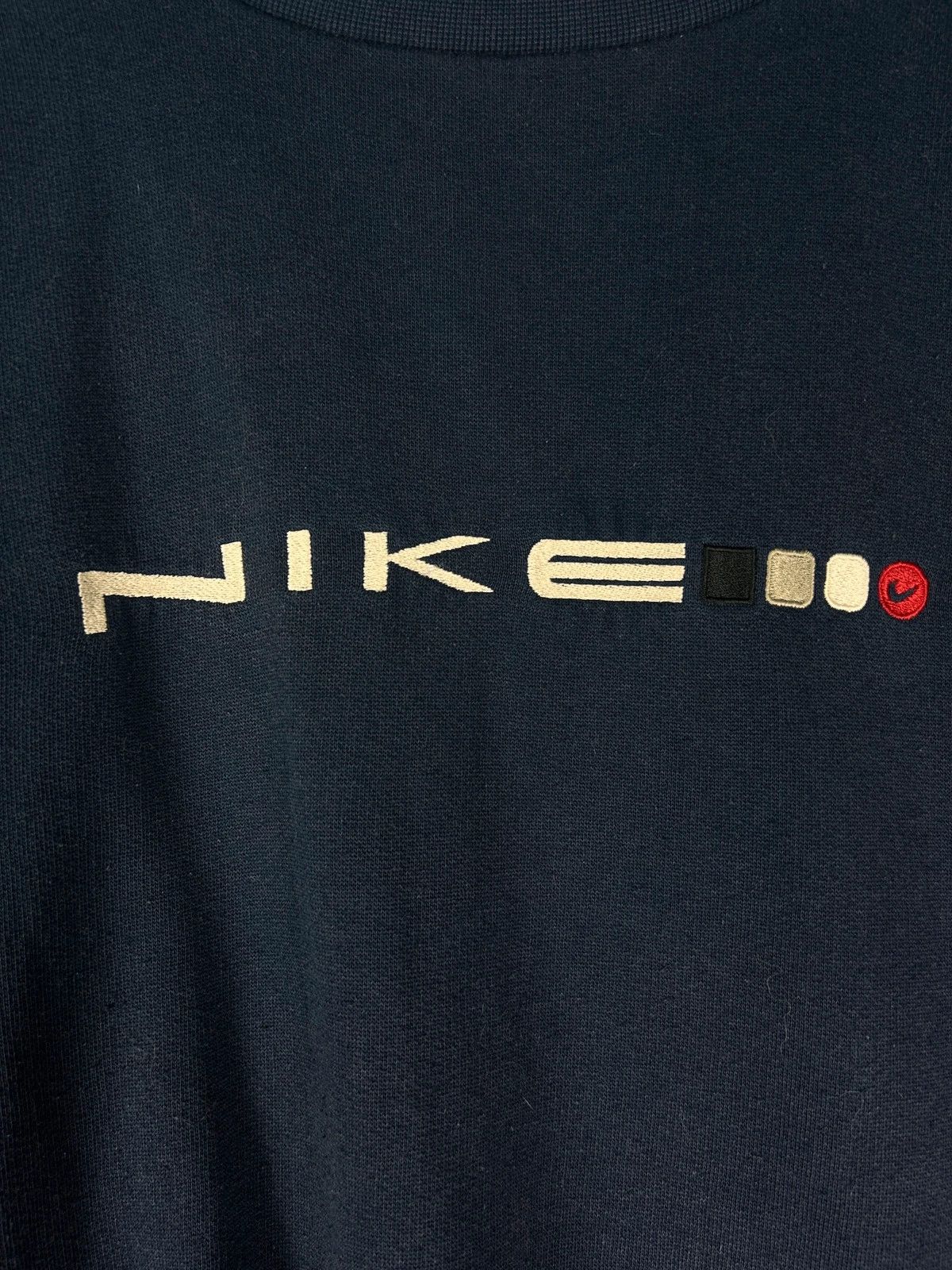 Nike × Vintage Nike crewneck navy big logo haft spellout vintage 90s Size US M / EU 48-50 / 2 - 2 Thumbnail