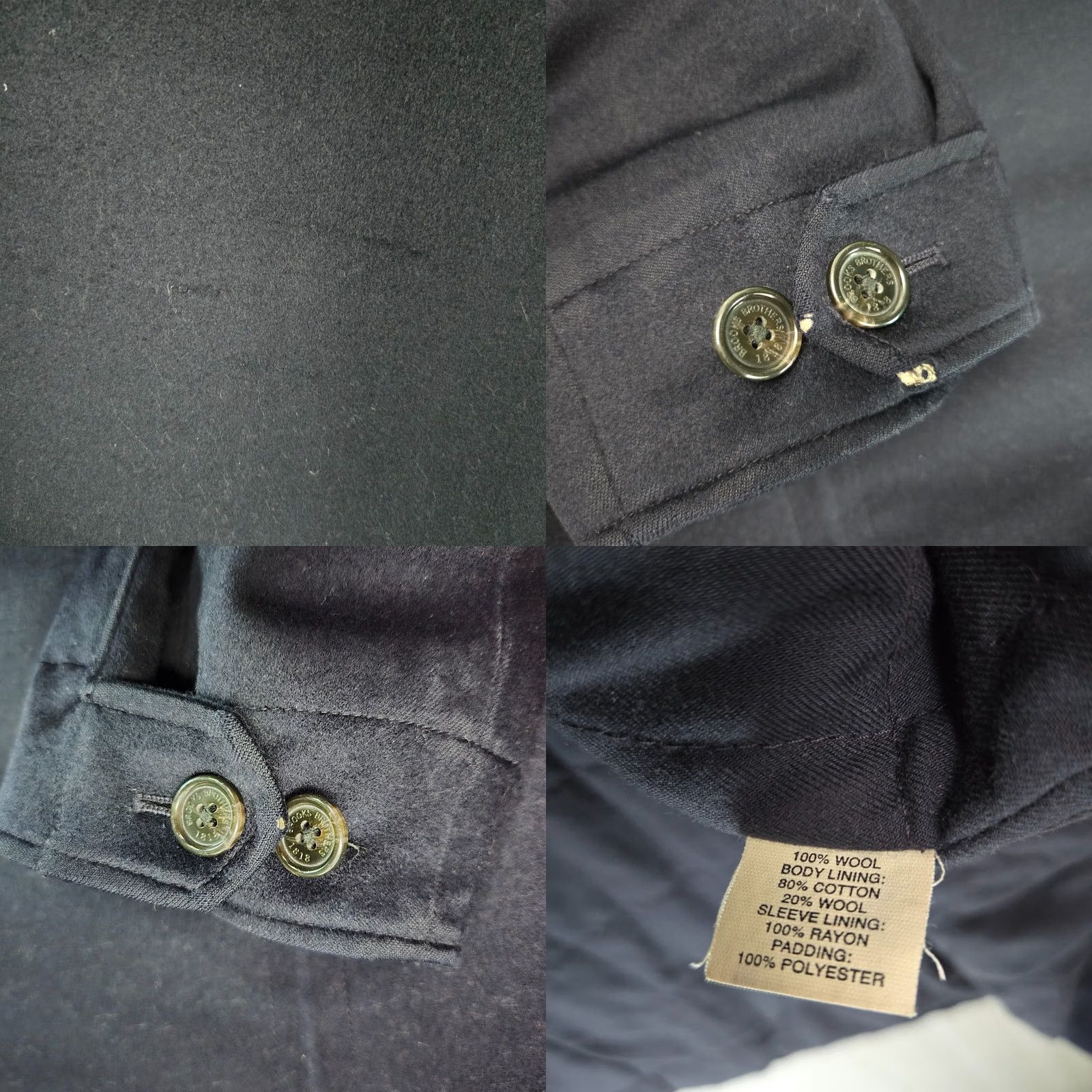 Brooks Brothers Brooks Brothers x Loro Piana Storm System Mens Coat Jacket Wool 100% Full Zip Navy Blue Regular Large Size US L / EU 52-54 / 3 - 9 Thumbnail