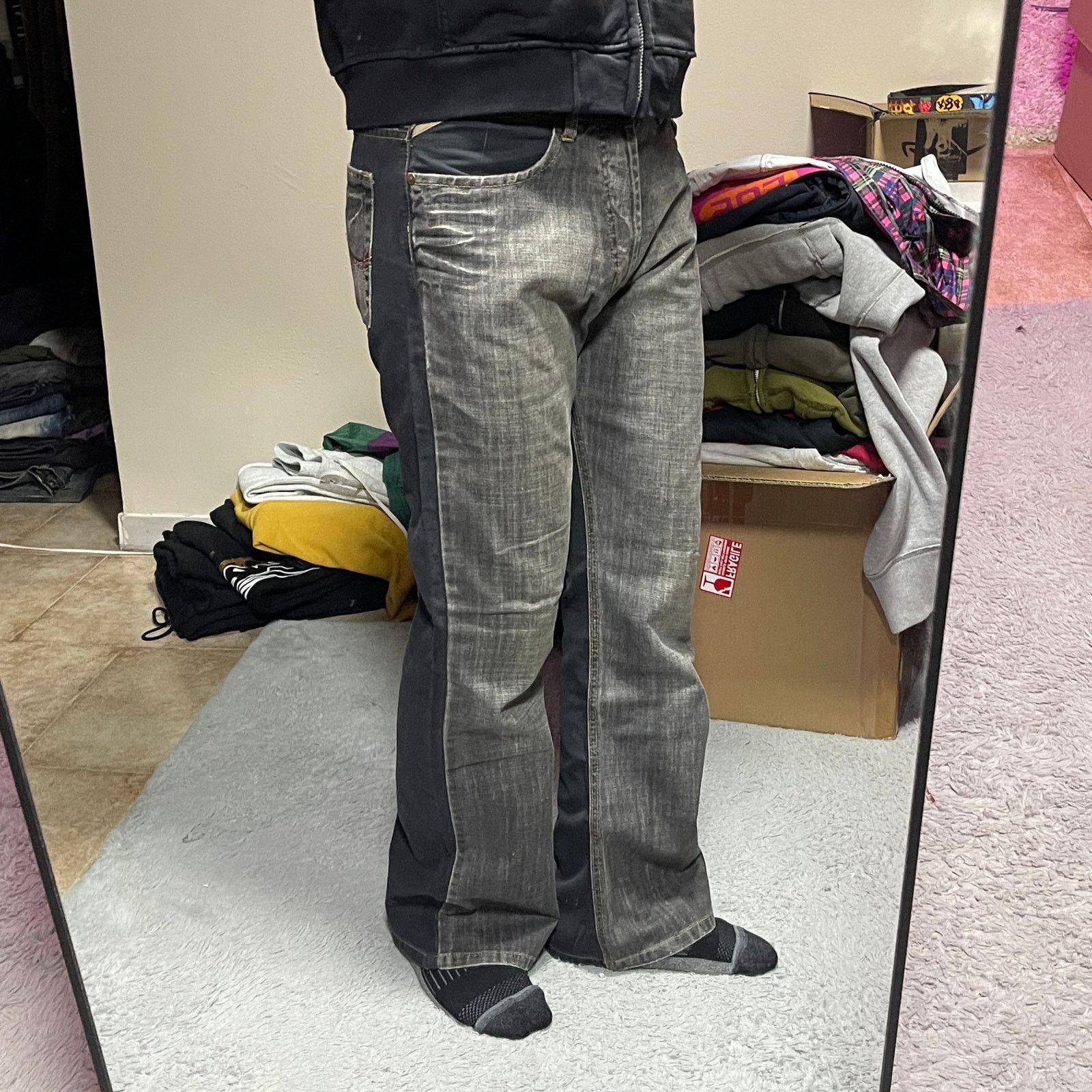 Other Vintage Japanese Archive Faded Black Bootcut Denim Jeans Size US 30 / EU 46 - 8 Thumbnail