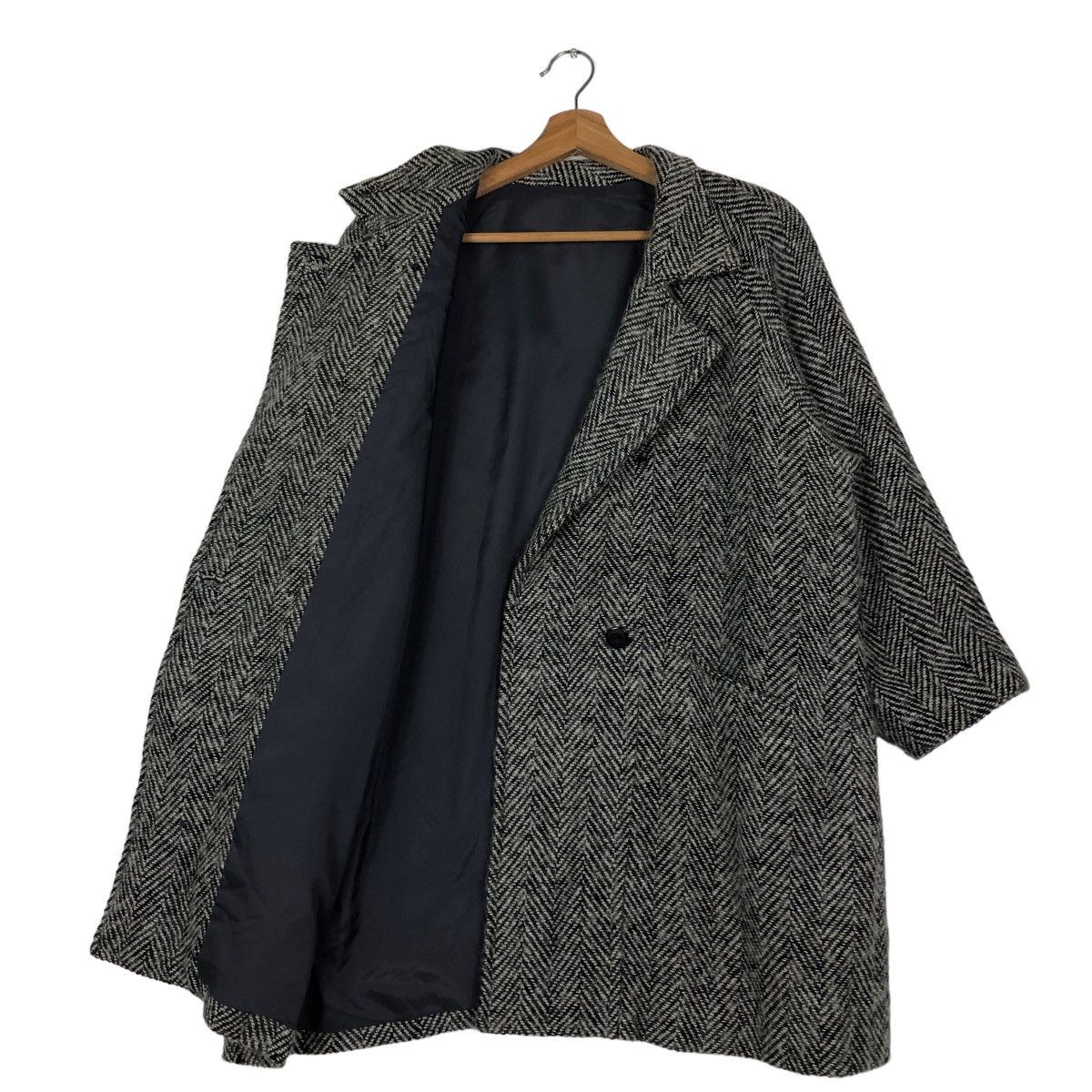 Japanese Brand 🔥Issey Miyake Design Wool Long Jacket Herringbone Size US M / EU 48-50 / 2 - 9 Thumbnail