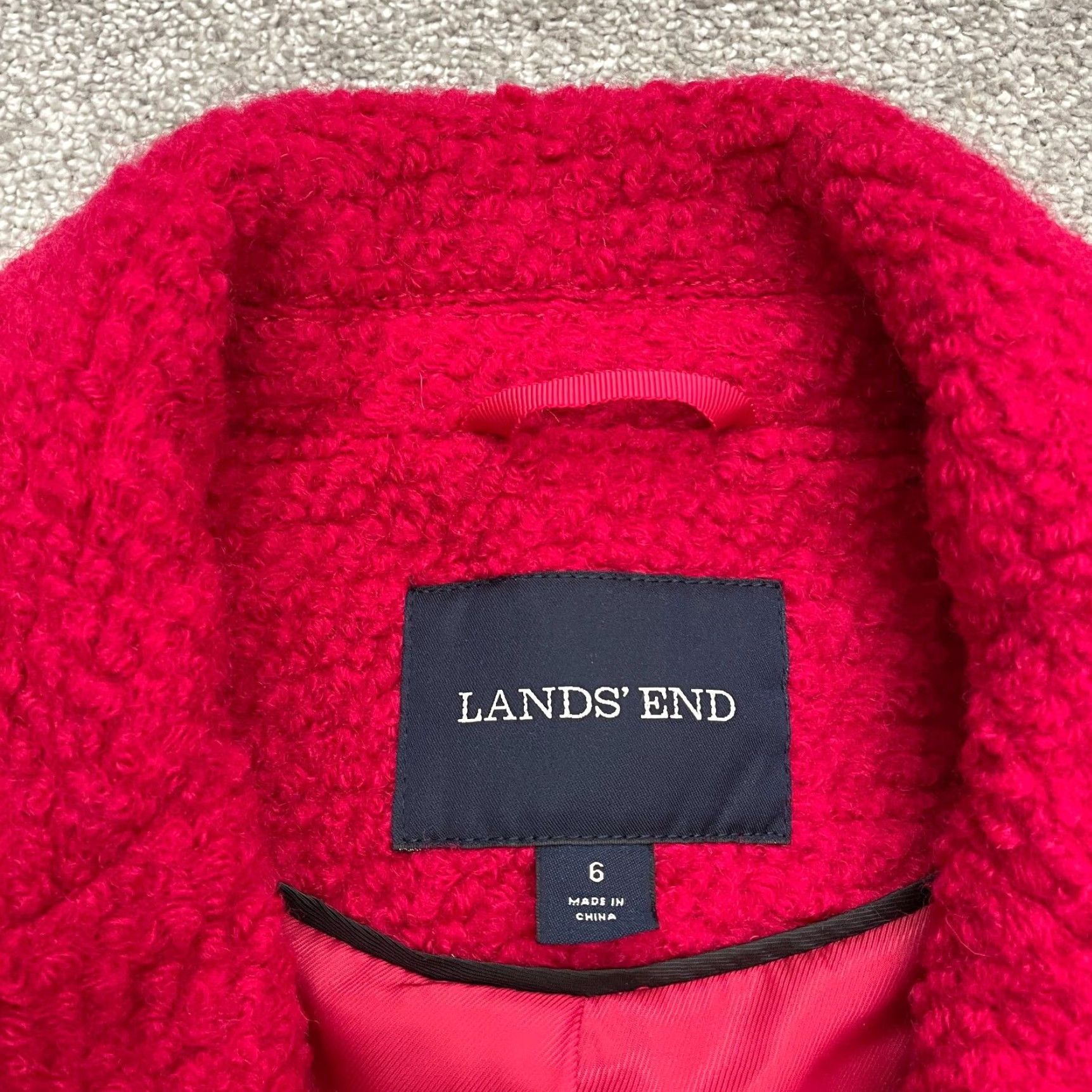 Lands' End Lands' End Blazer Womens 6 Red Lined Single Breasted Workwear Wool Jacket Coat Size M / US 6-8 / IT 42-44 - 6 Thumbnail