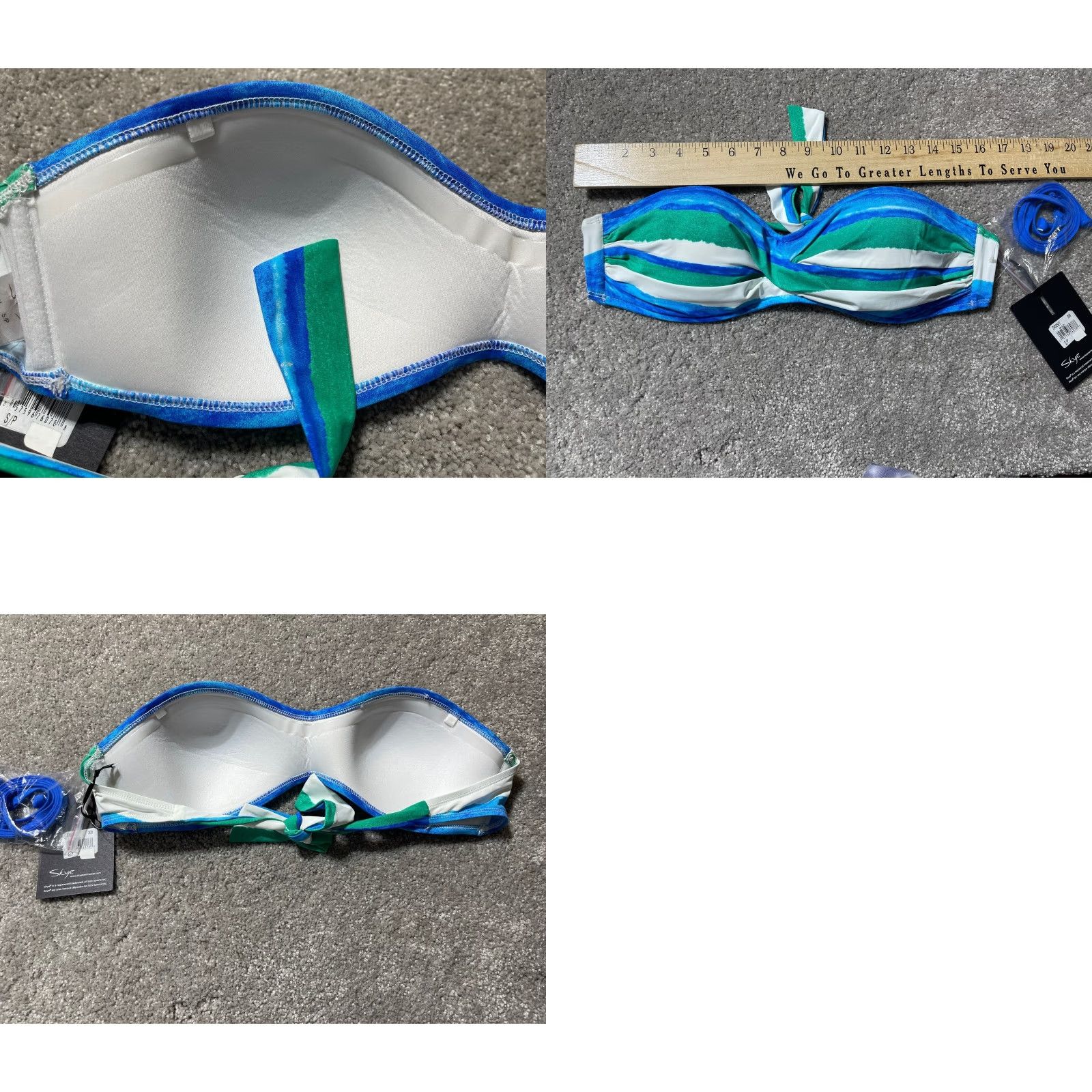 Vintage VINTAGE Skye Swim Bikini Top S Small Retro 60s 70s Coastal Chic Boho Beachy Vacation Surf Womens Blue Top Size S / US 4 / IT 40 - 9 Thumbnail