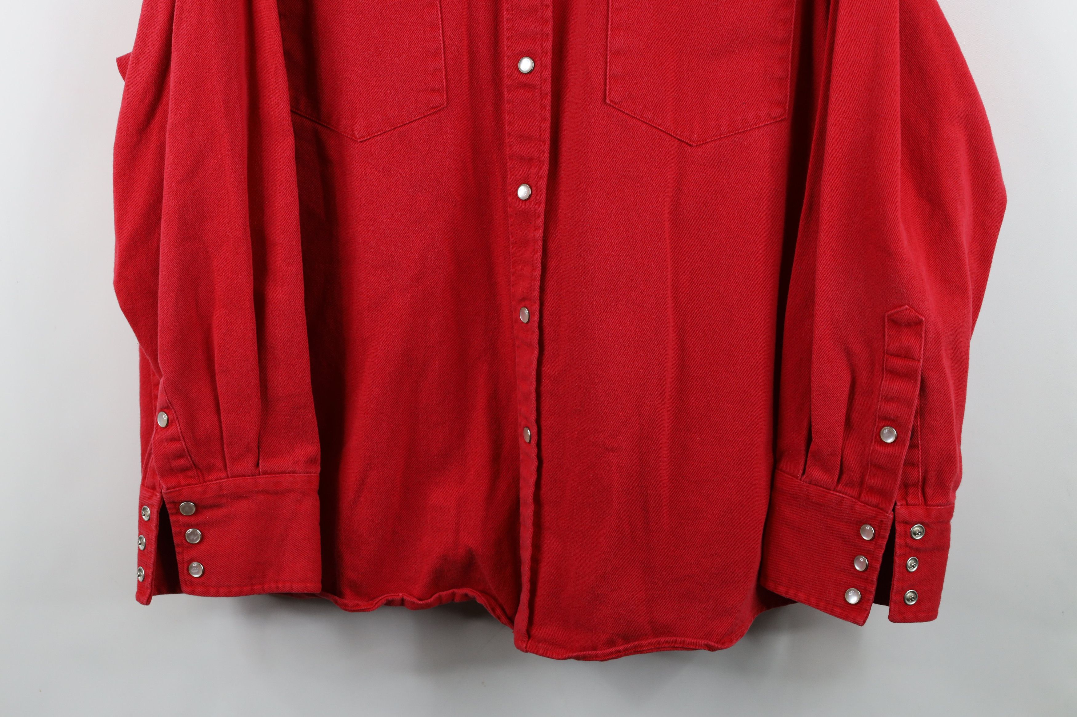 Marlboro Vintage 90s Marlboro Heavy Western Cowboy Button Shirt Red Size US L / EU 52-54 / 3 - 3 Thumbnail