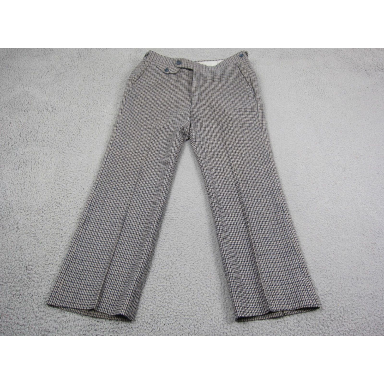 Vintage VINTAGE Jaymar Pants Mens 32x28 Brown Blue 60s 70s Houndstooth Knit Dress Pants Regular Straight Mens Scratch Size US 32 / EU 48 - 2 Thumbnail