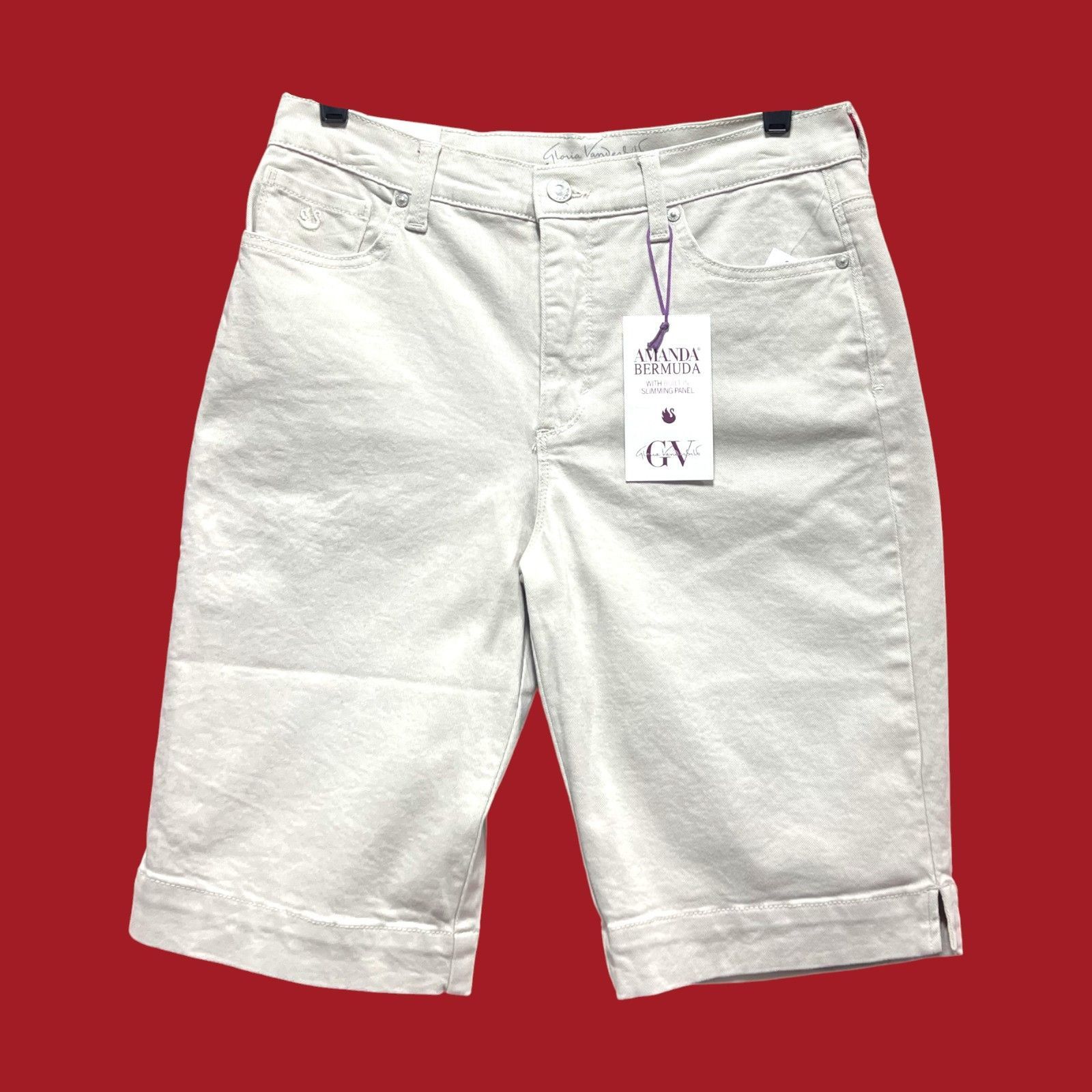Other Amanda - Women's Classic Rise Stretch Bermuda Shorts - With/ Size 28" / US 6 / IT 42 - 1 Thumbnail
